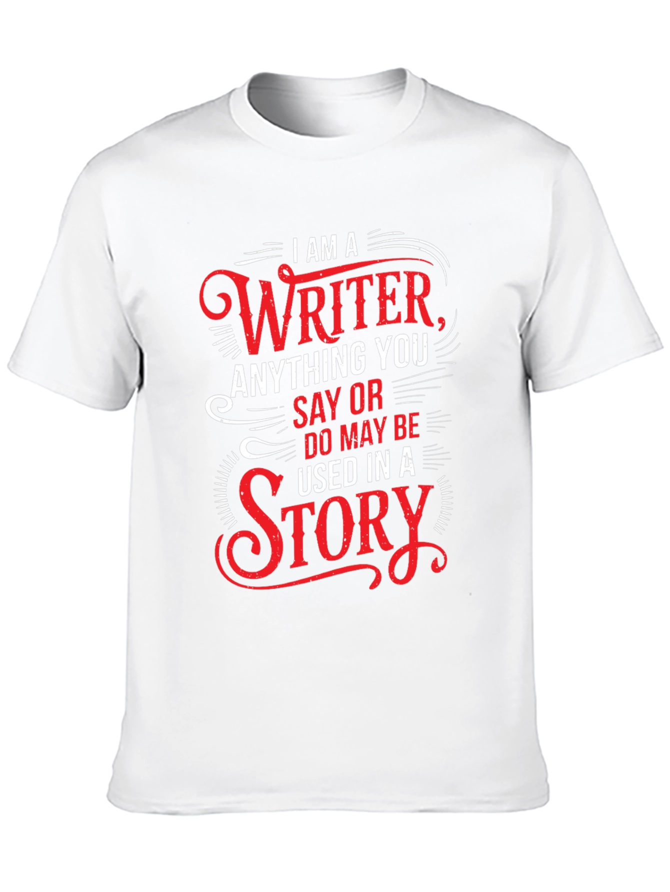 Writer Novelty Graphic T-Shirt - Black