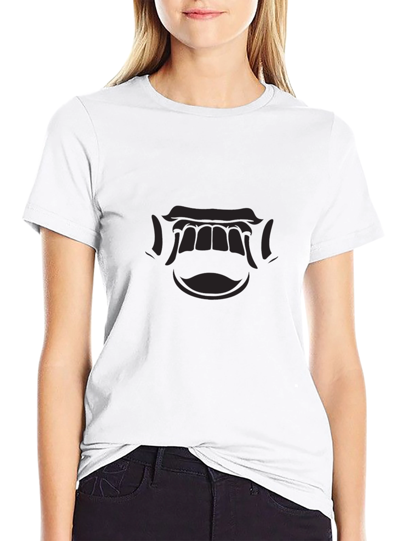 Mens Black Graphic Tee - Open Mouth Design
