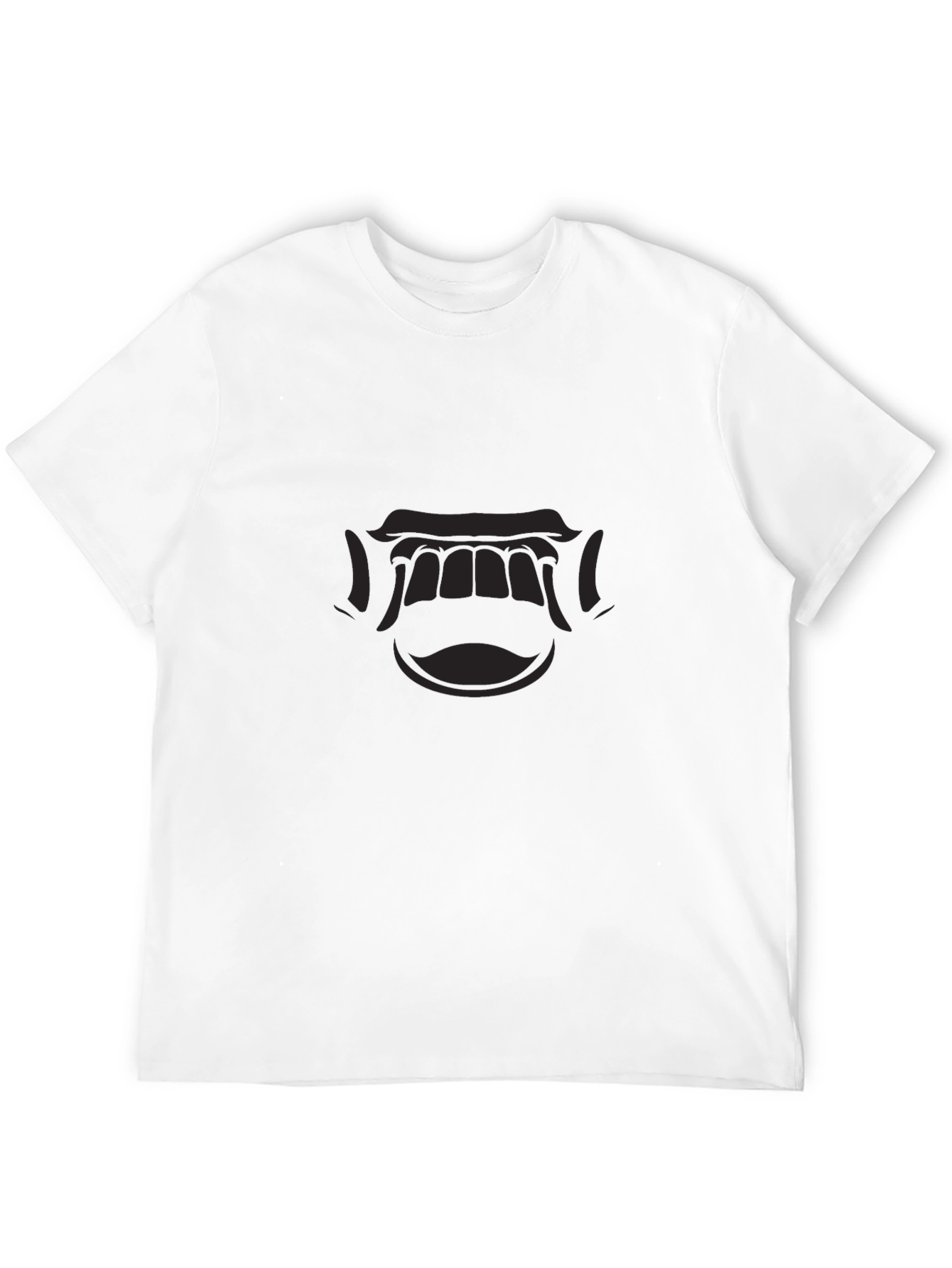 Mens Black Graphic Tee - Open Mouth Design