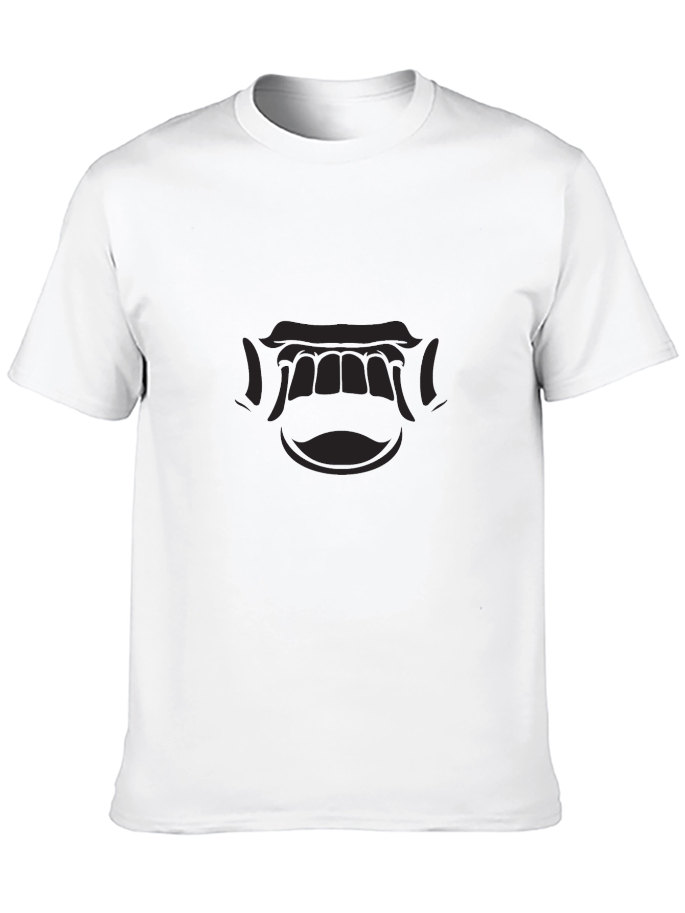 Mens Black Graphic Tee - Open Mouth Design