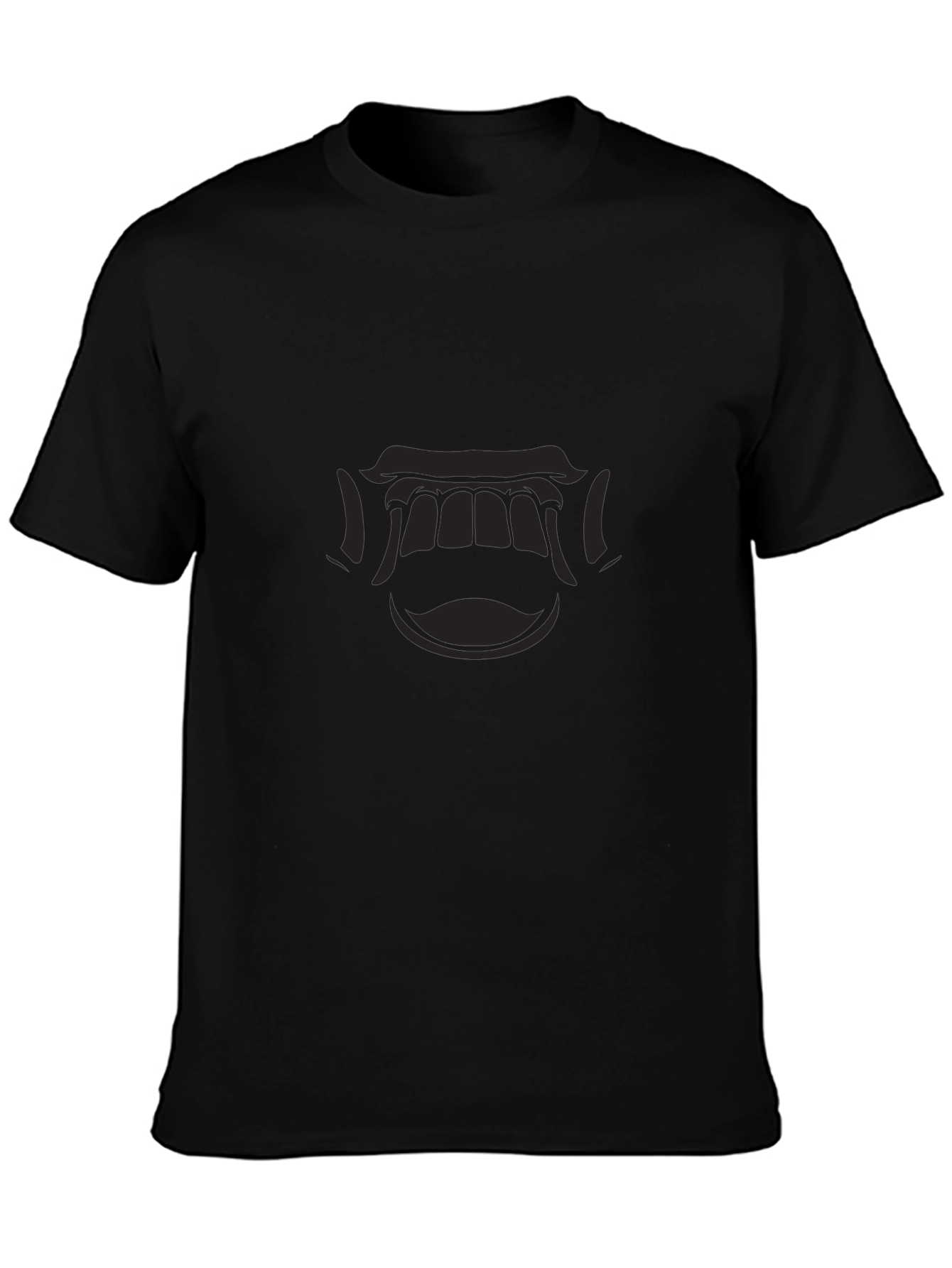 Mens Black Graphic Tee - Open Mouth Design