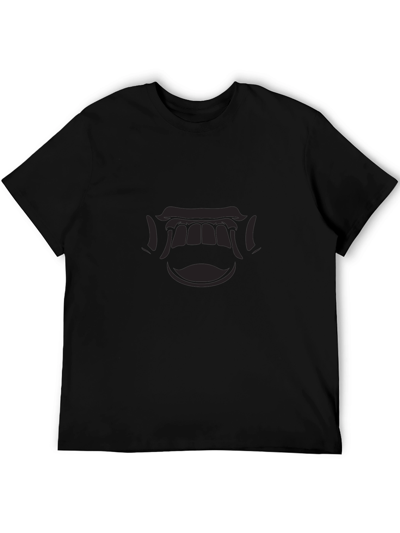 Mens Black Graphic Tee - Open Mouth Design
