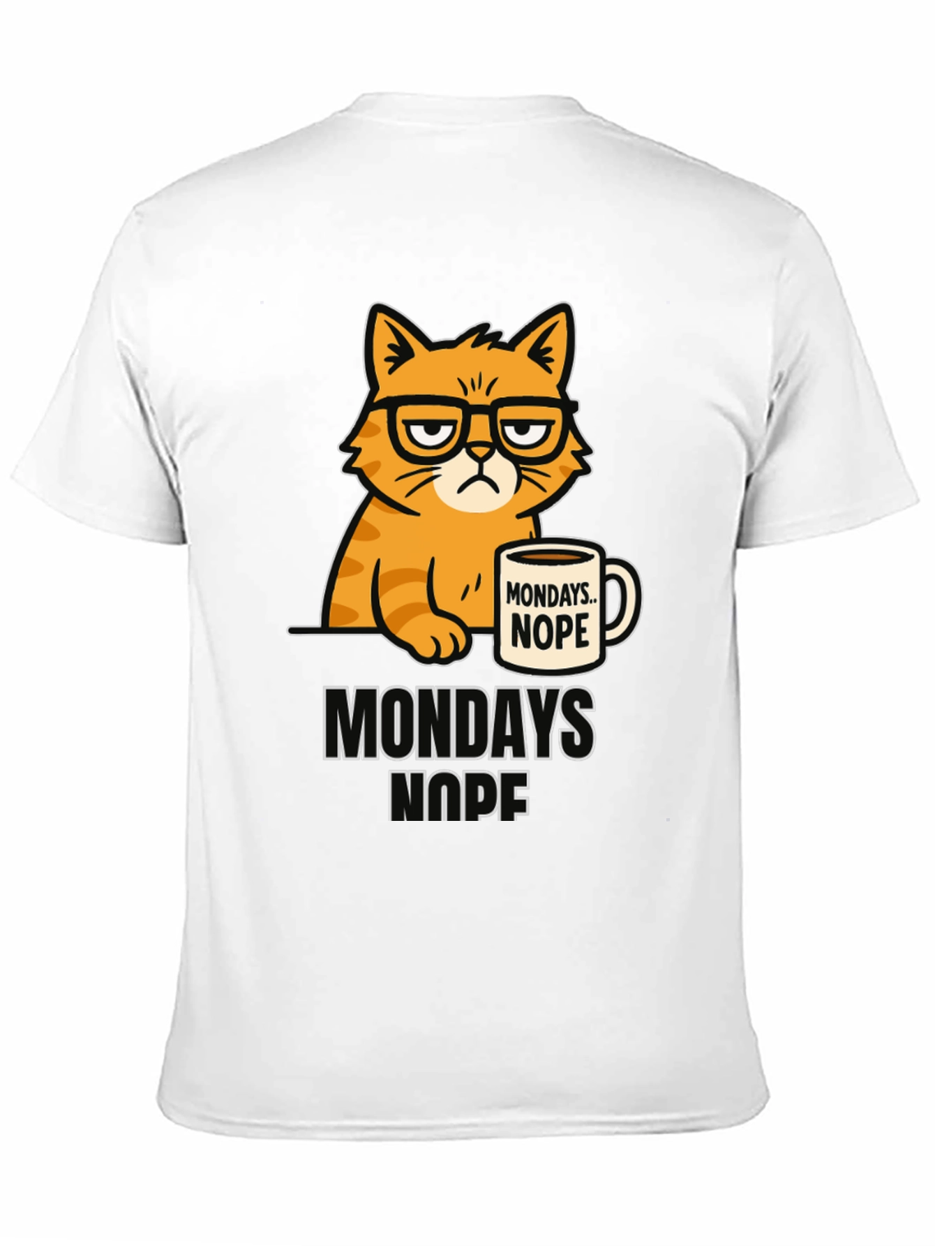 Mondays Nope Cat T-Shirt Funny Graphic Tee