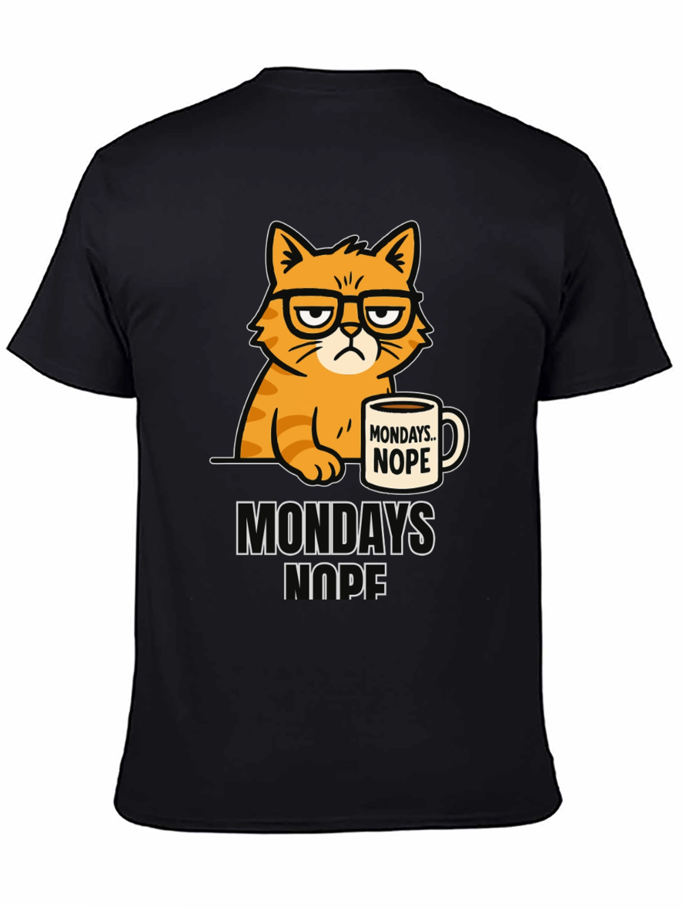 Mondays Nope Cat T-Shirt Funny Graphic Tee
