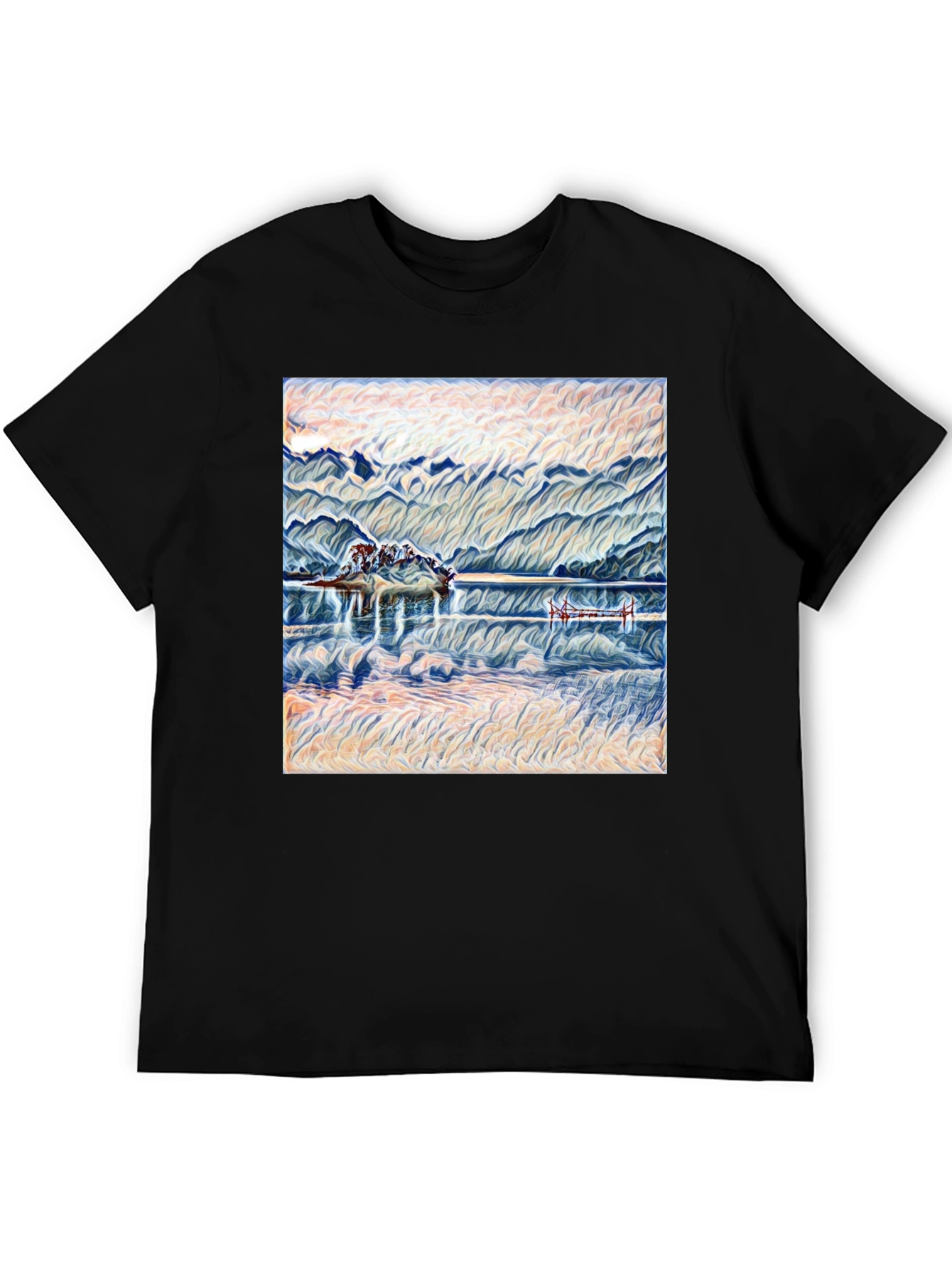 Mountain Lake View Graphic Tee - Relaxed Fit