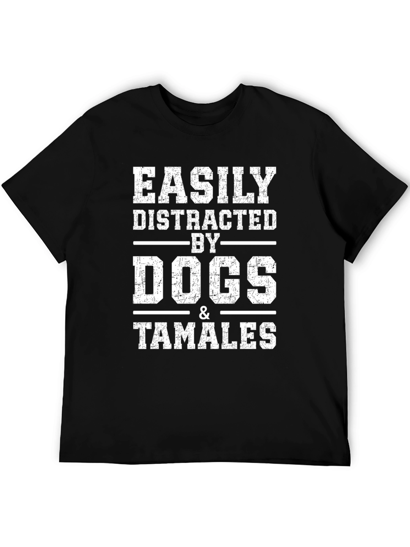 Easily Distracted by Dogs & Tamales Black Graphic Tee