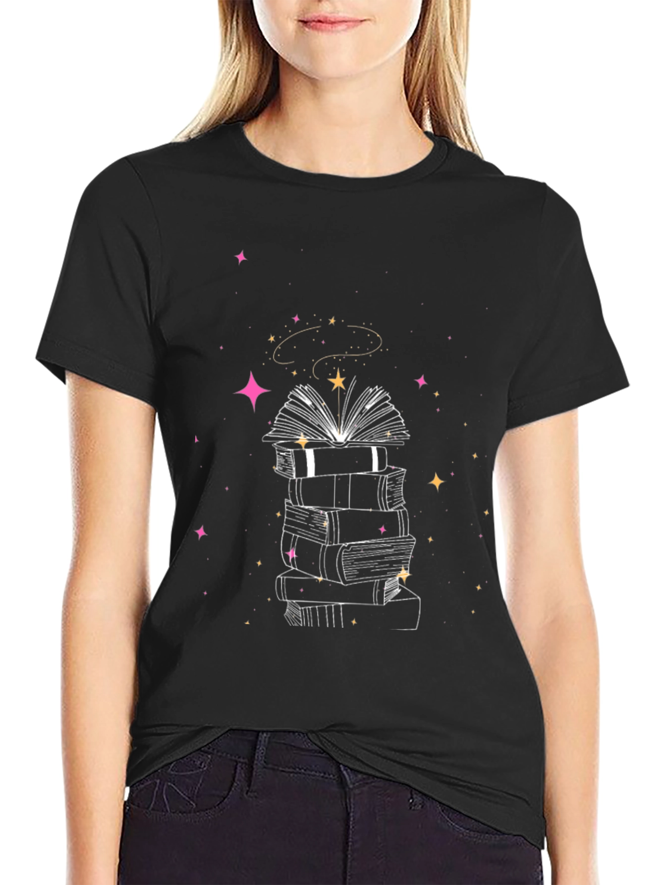 Book Stack T-Shirt - Literary Magic