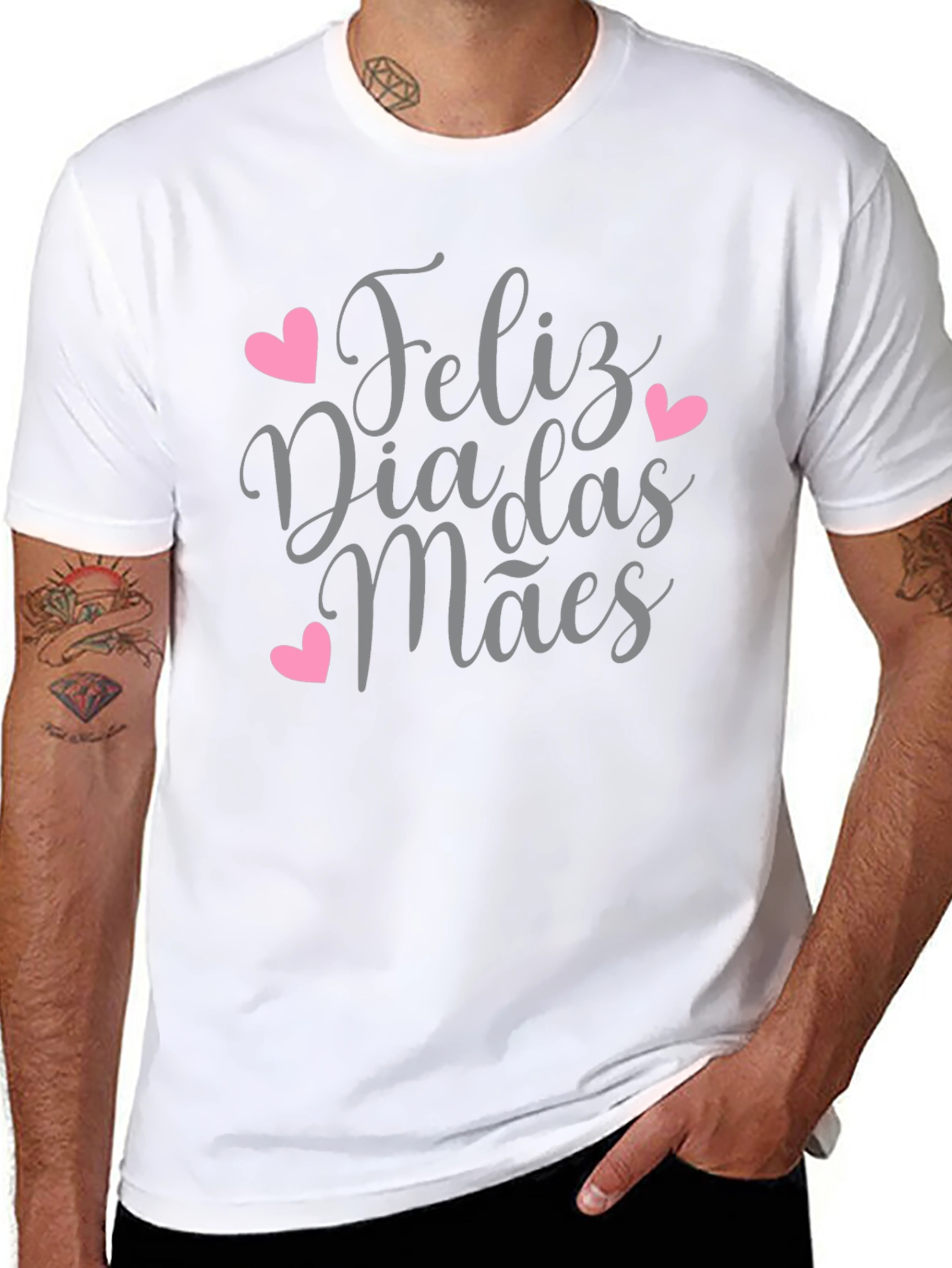 Feliz Dia das Mães Black T-Shirt