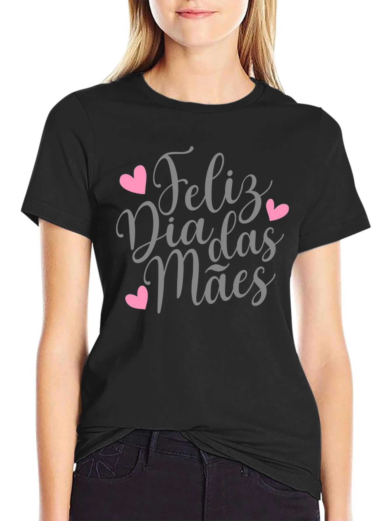 Feliz Dia das Mães Black T-Shirt