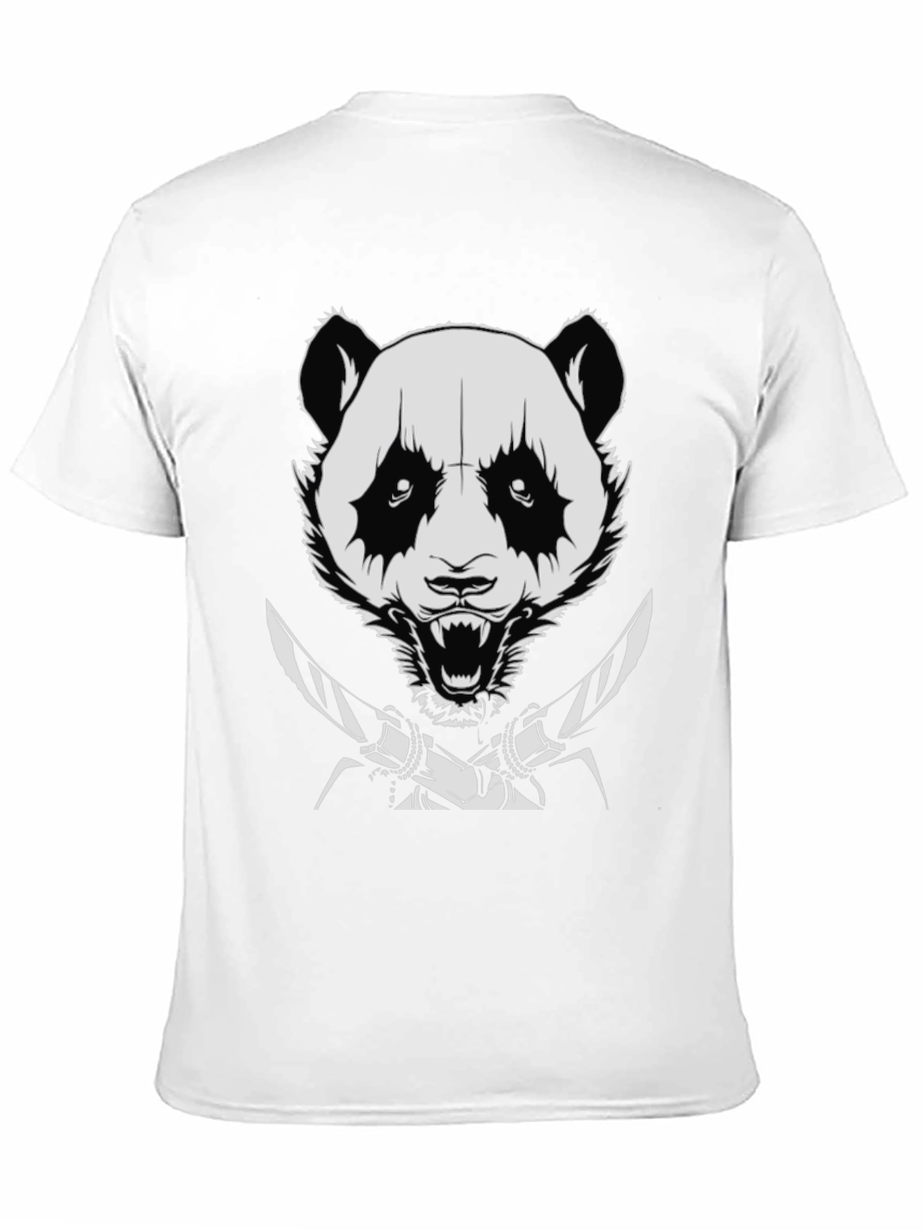 Panda with Knives Black T-Shirt