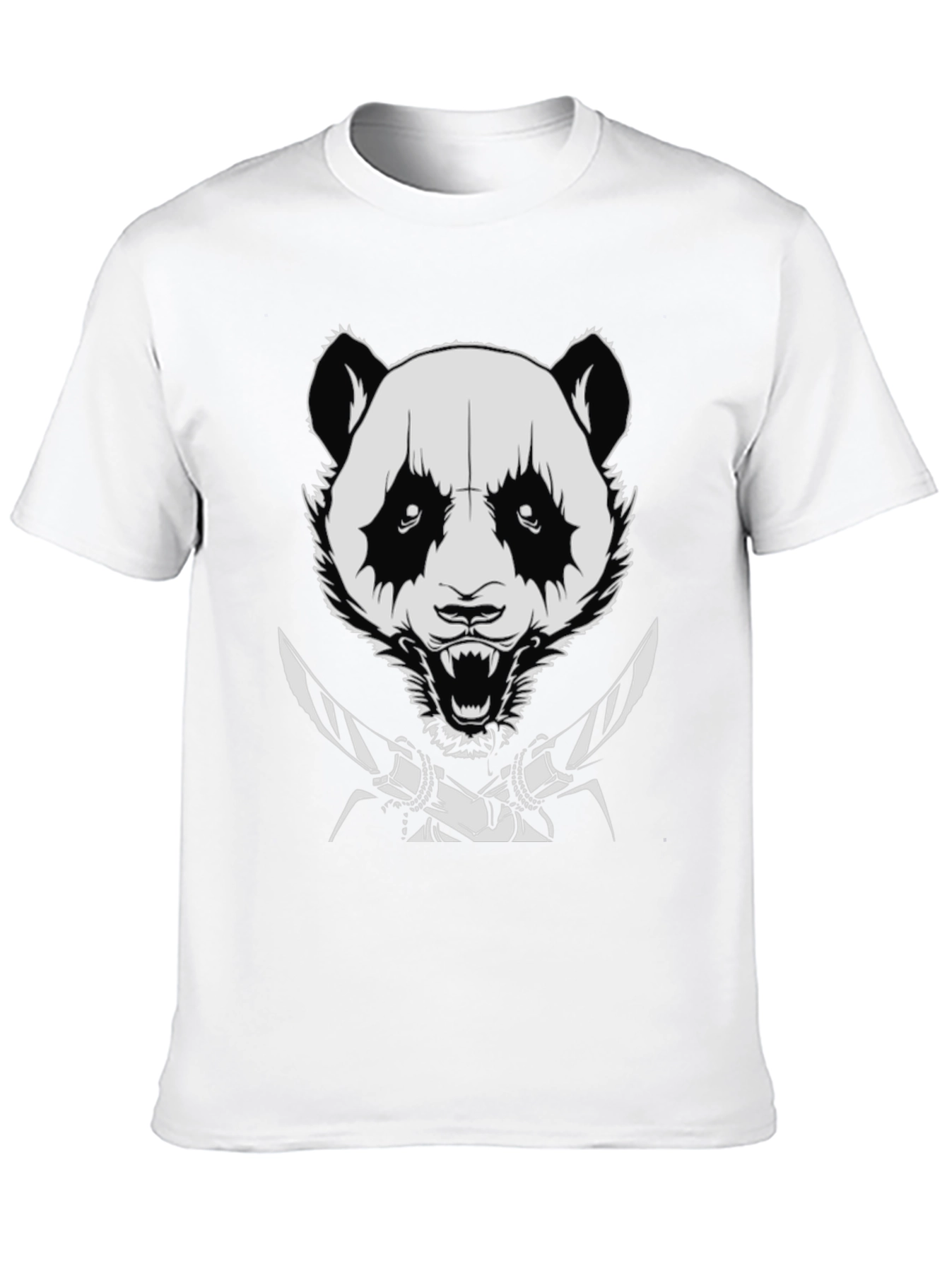 Panda with Knives Black T-Shirt