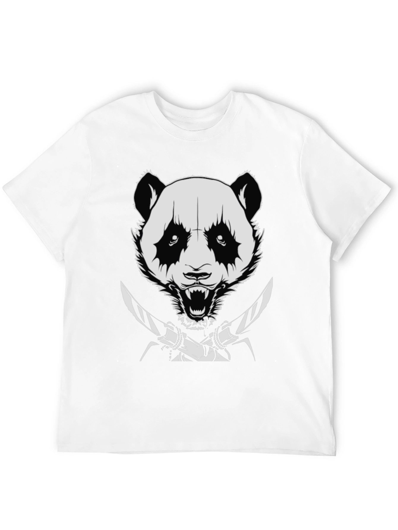 Panda with Knives Black T-Shirt