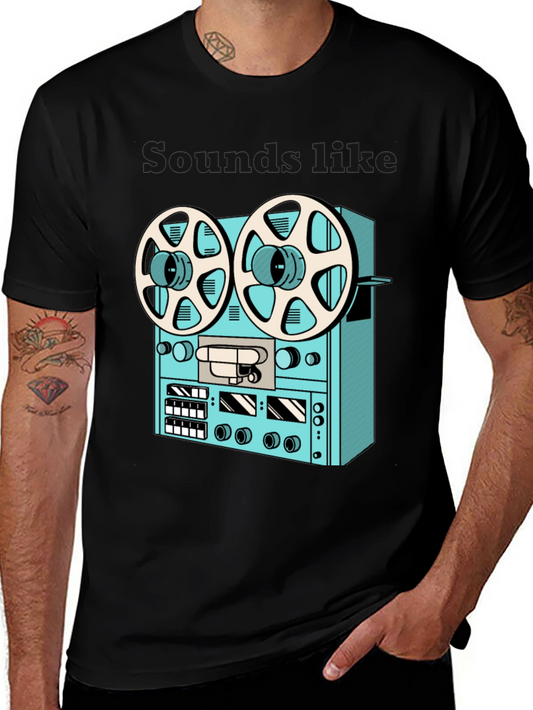 Vintage Reel-to-Reel T-Shirt - Retro Audio Style