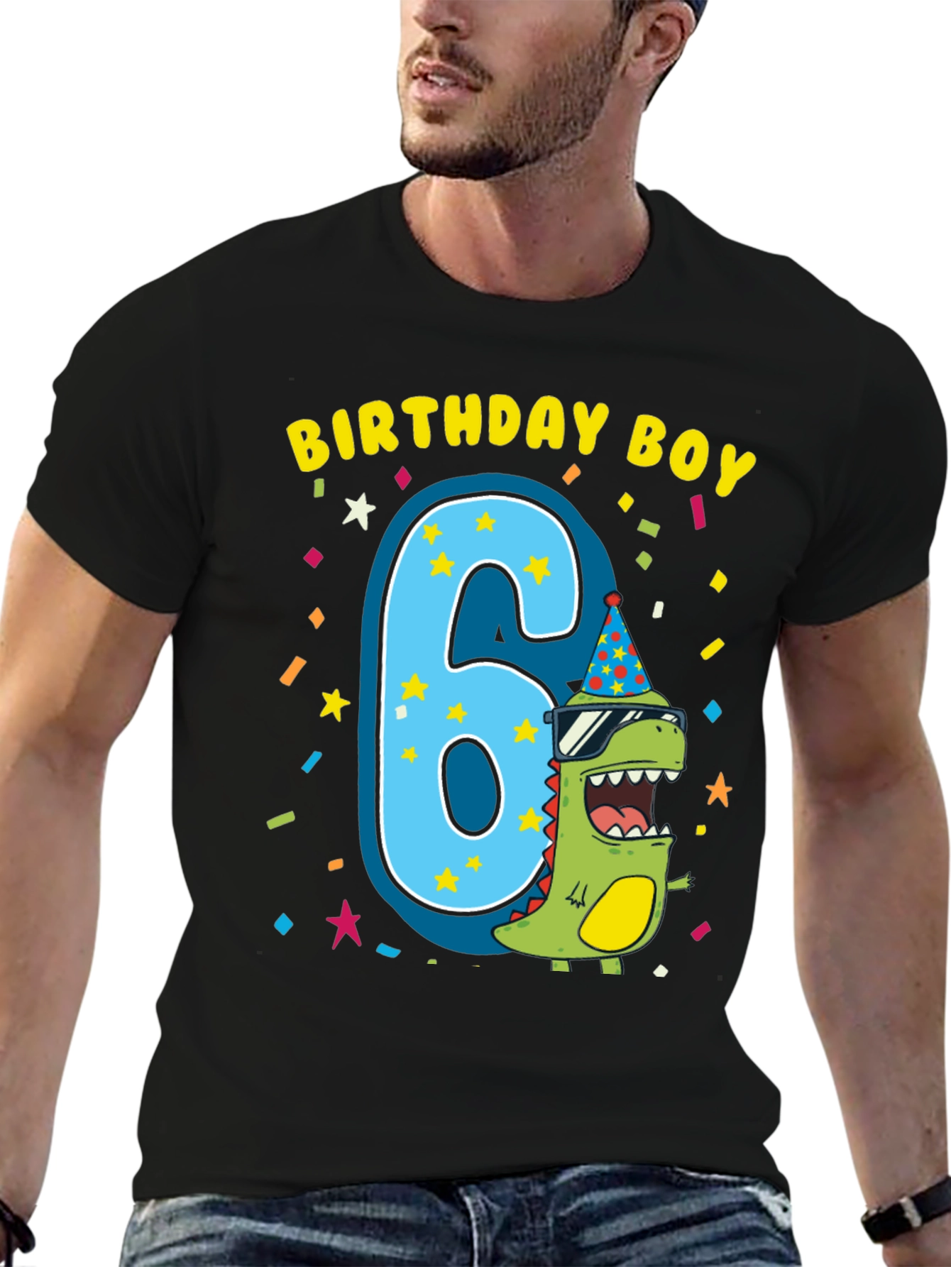 Birthday Boy 6th Birthday Dinosaur T-Shirt
