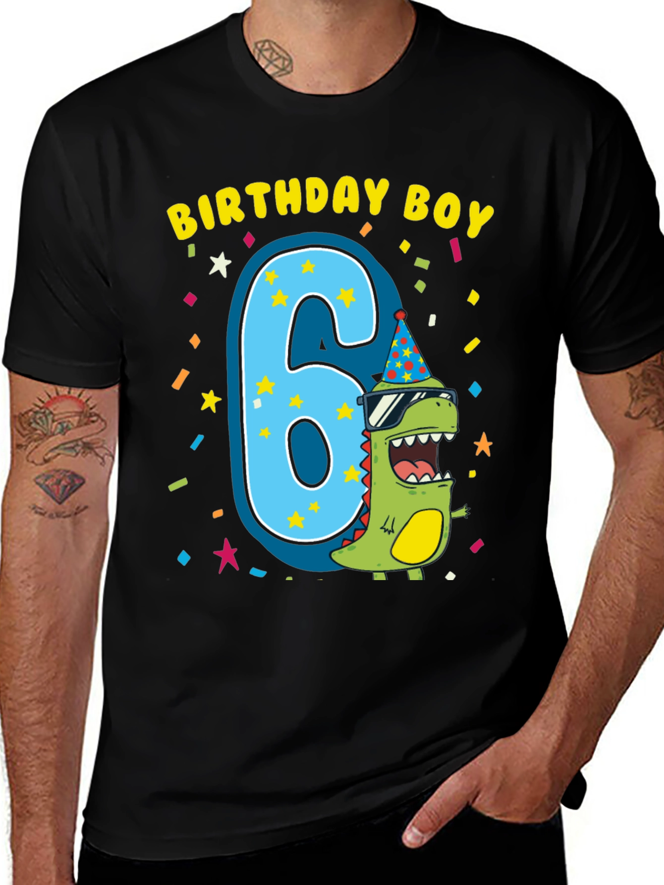 Birthday Boy 6th Birthday Dinosaur T-Shirt