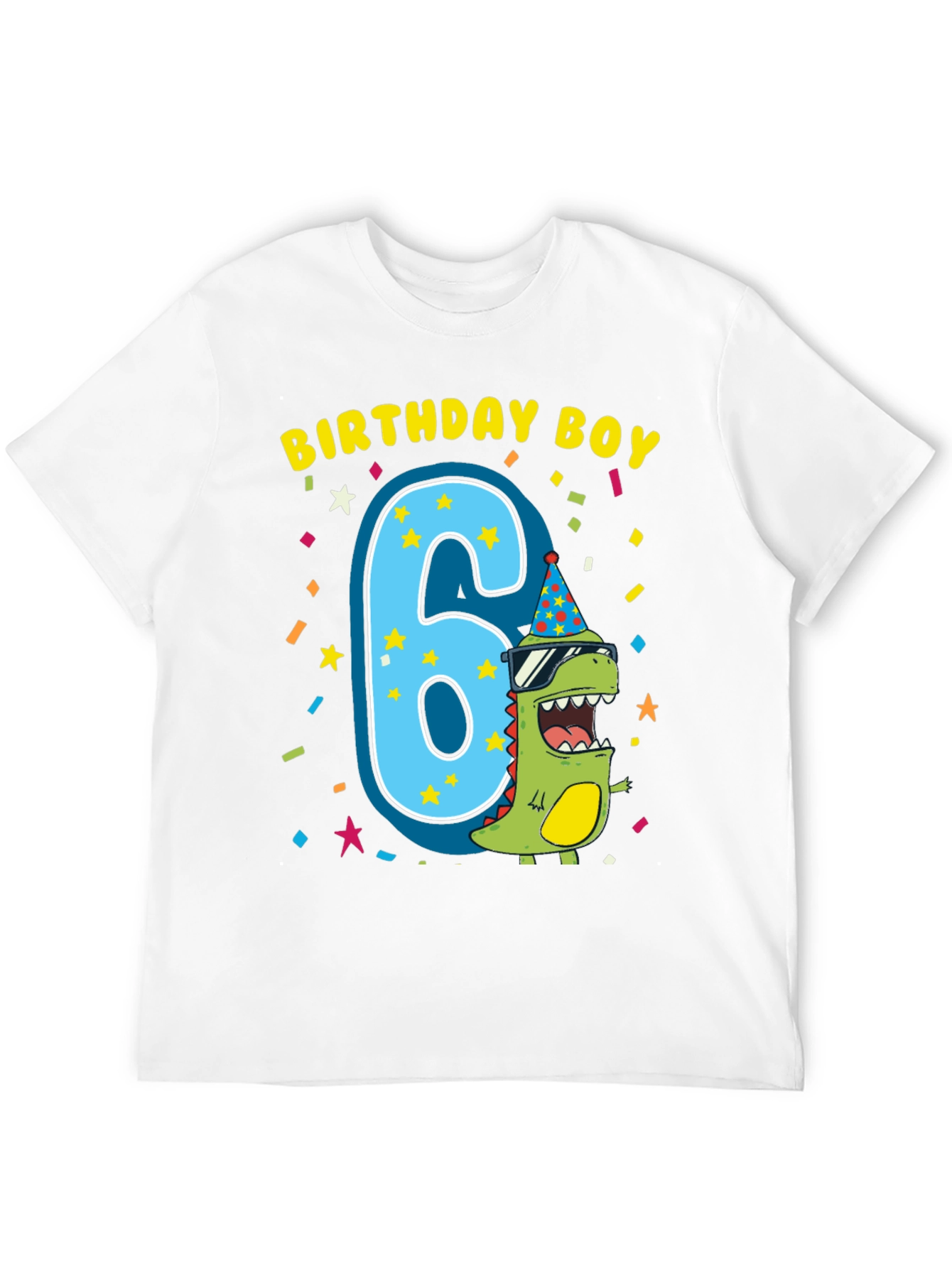 Birthday Boy 6th Birthday Dinosaur T-Shirt