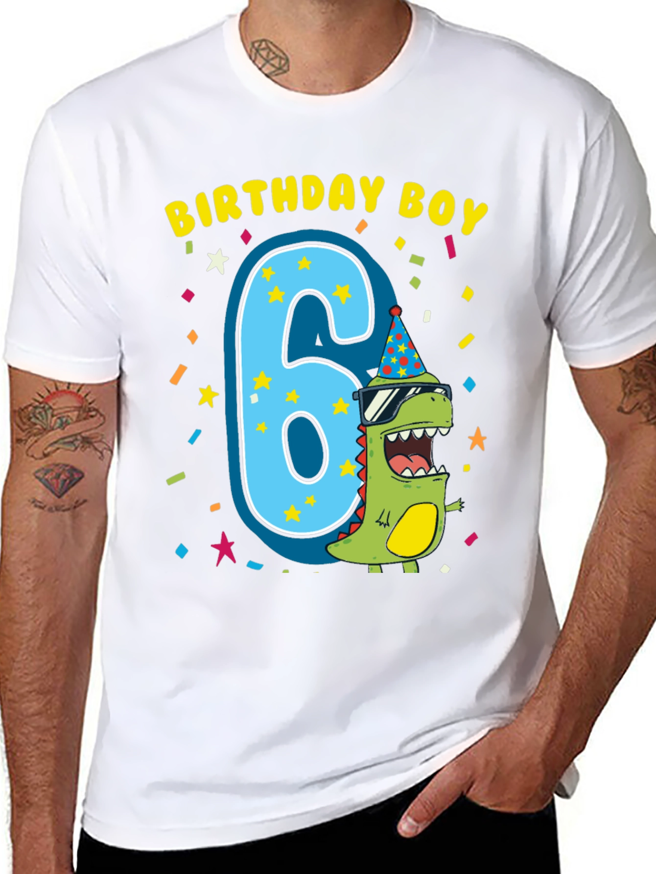 Birthday Boy 6th Birthday Dinosaur T-Shirt