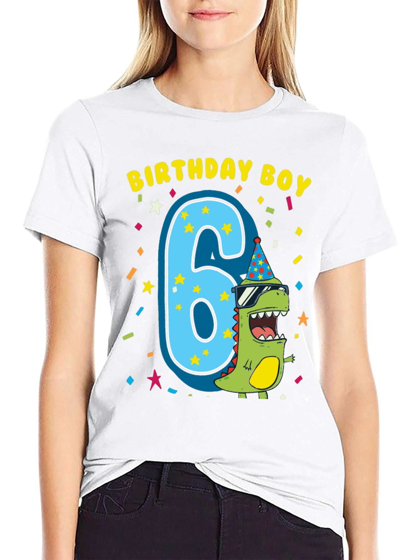 Birthday Boy 6th Birthday Dinosaur T-Shirt