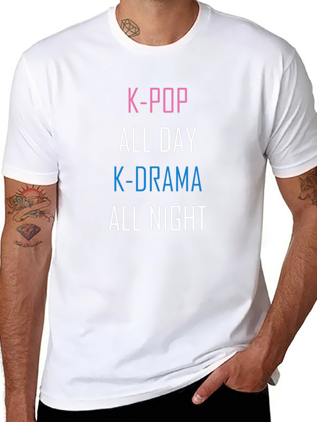 K-Pop All Day K-Drama All Night Graphic T-Shirt
