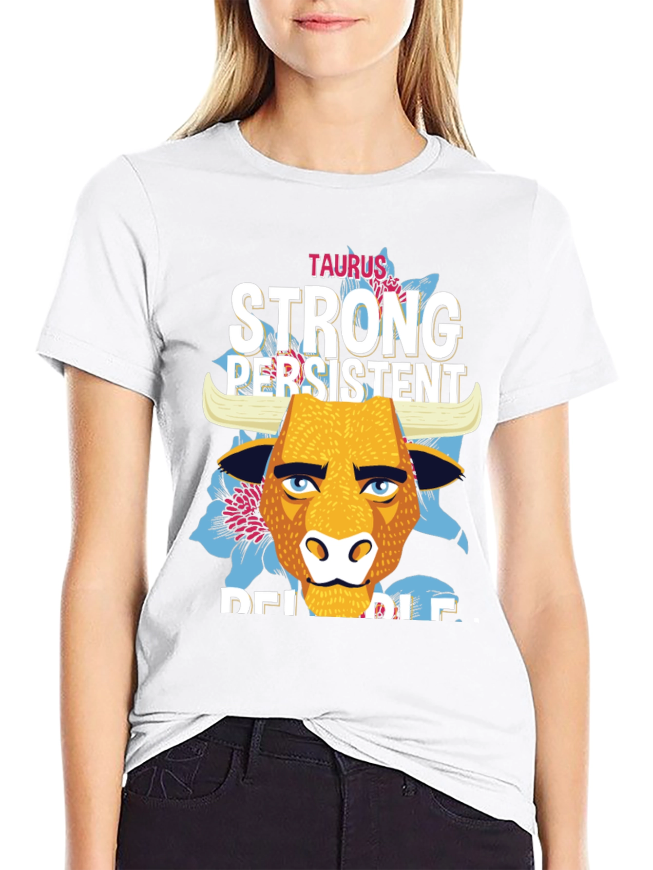 Taurus Zodiac Strong Persistent Reliable Mens Black T-Shirt
