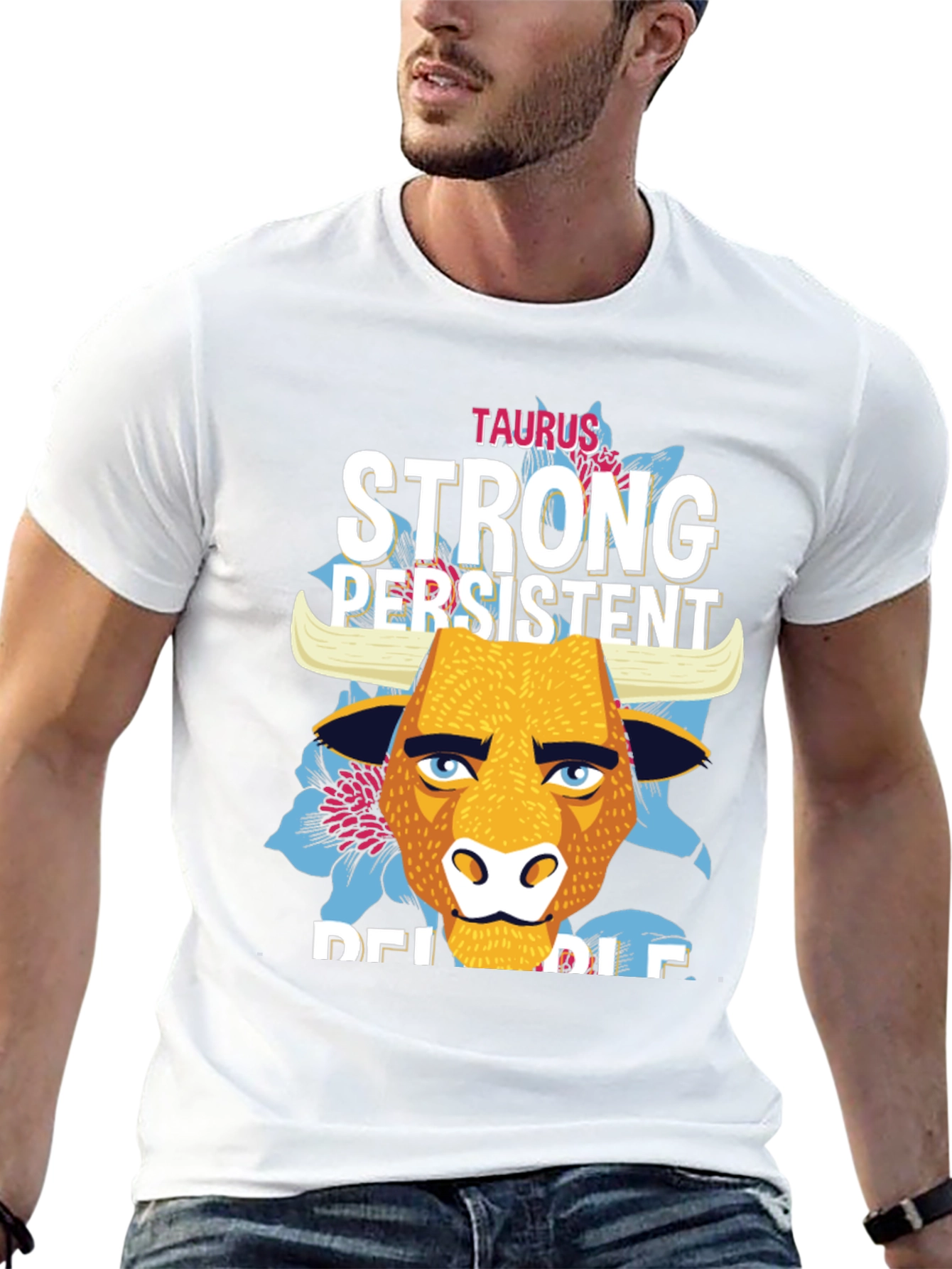 Taurus Zodiac Strong Persistent Reliable Mens Black T-Shirt