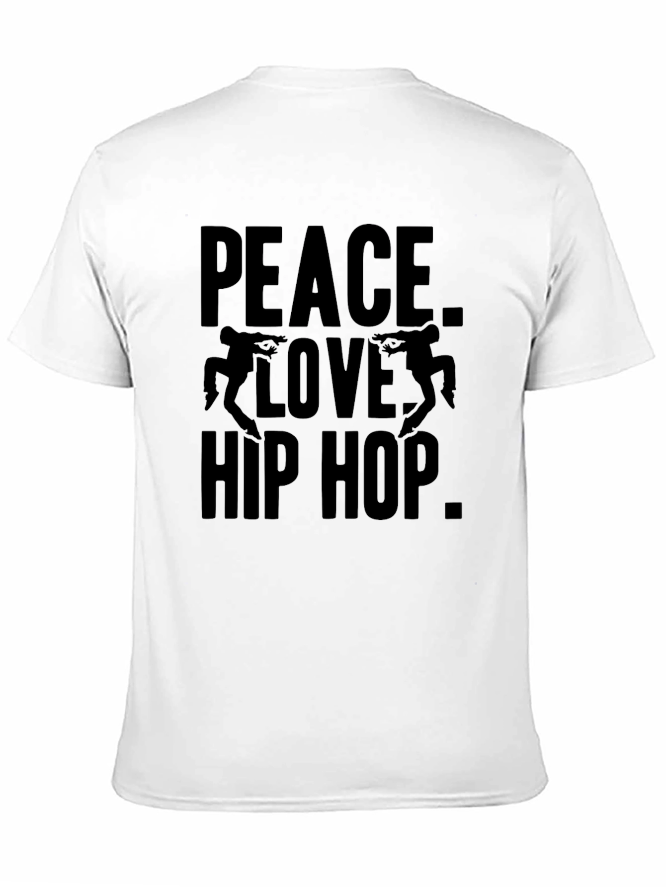 Peace Love Hip Hop Black Graphic T-Shirt