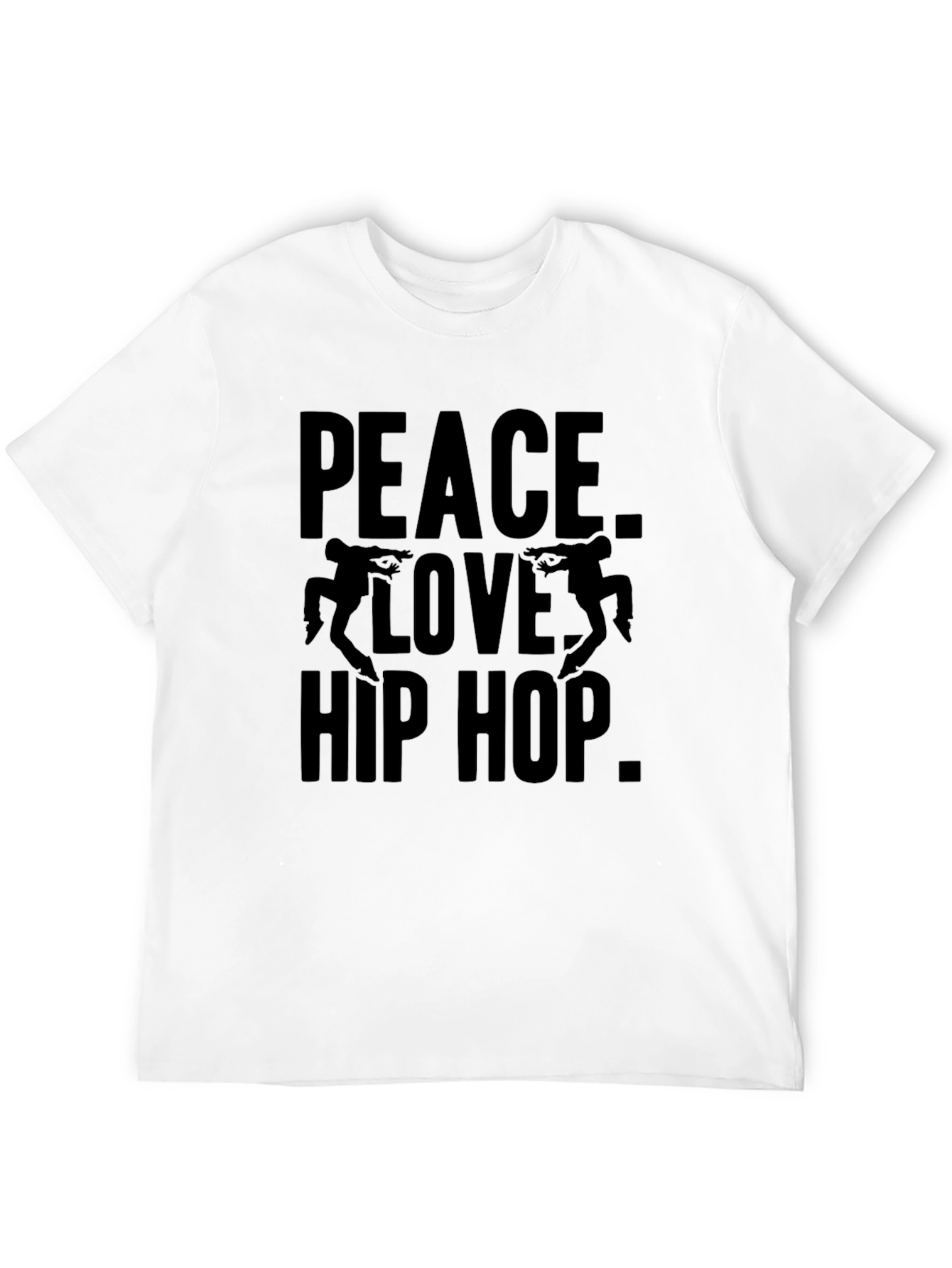 Peace Love Hip Hop Black Graphic T-Shirt
