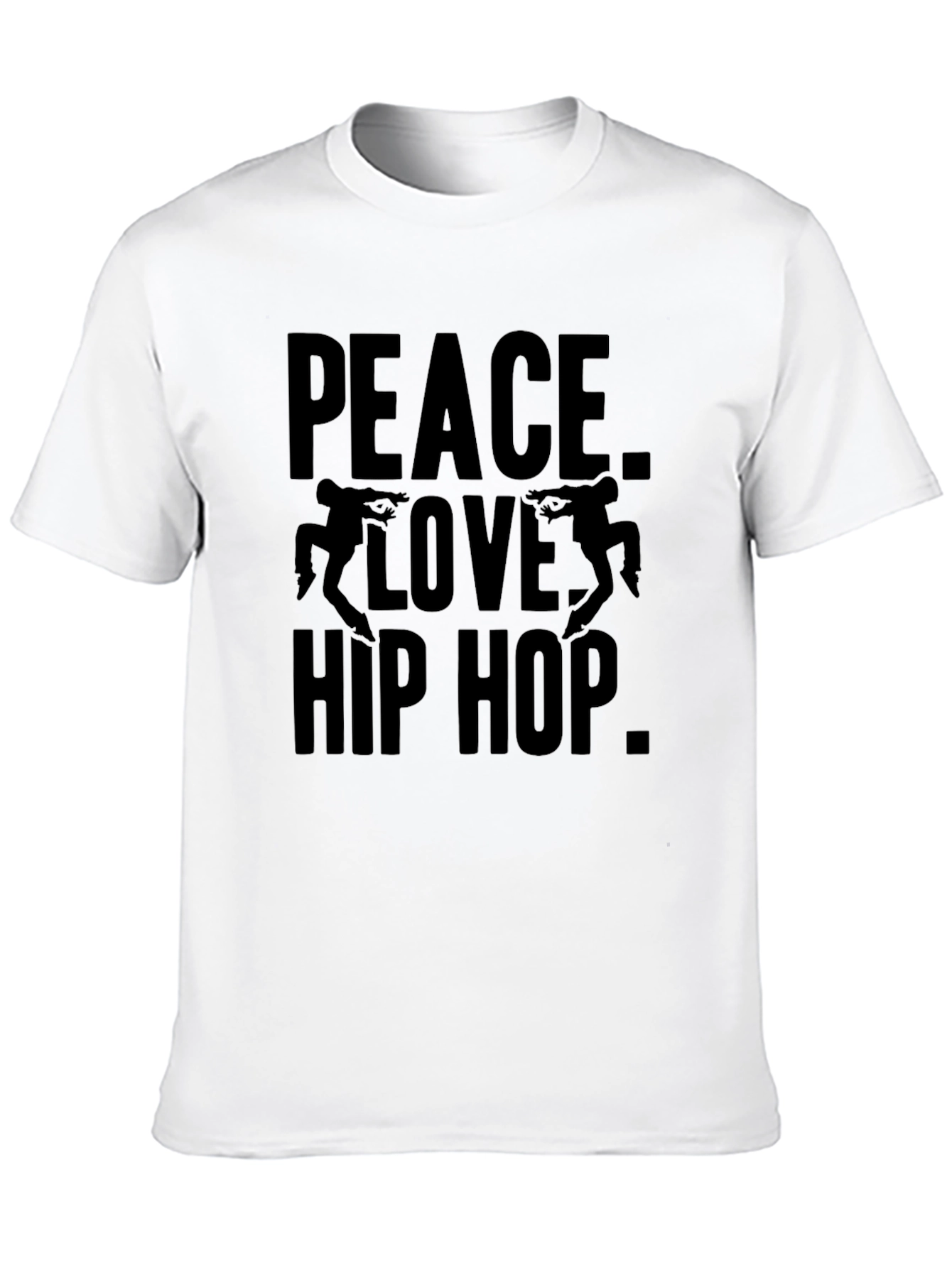 Peace Love Hip Hop Black Graphic T-Shirt