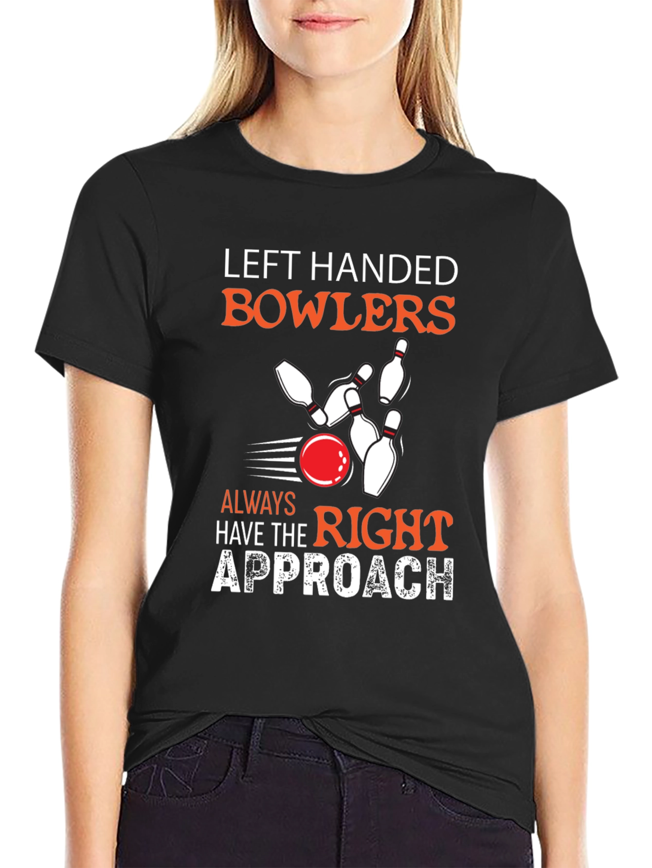Left Handed Bowler Graphic T-Shirt