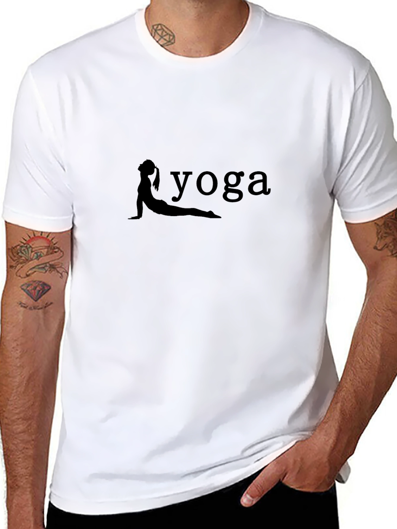 Yoga Pose T-Shirt - Mens Black Graphic Tee