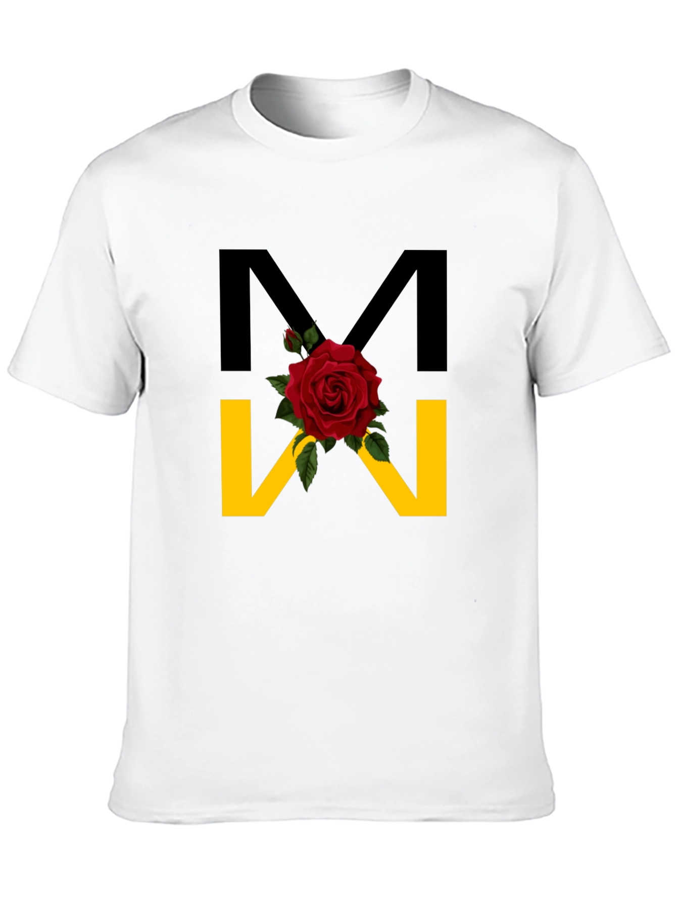 Floral M Graphic Black T-Shirt