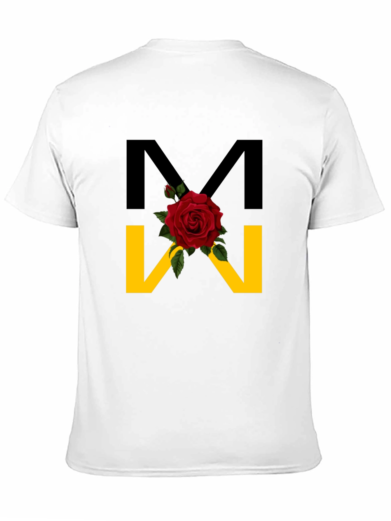 Floral M Graphic Black T-Shirt