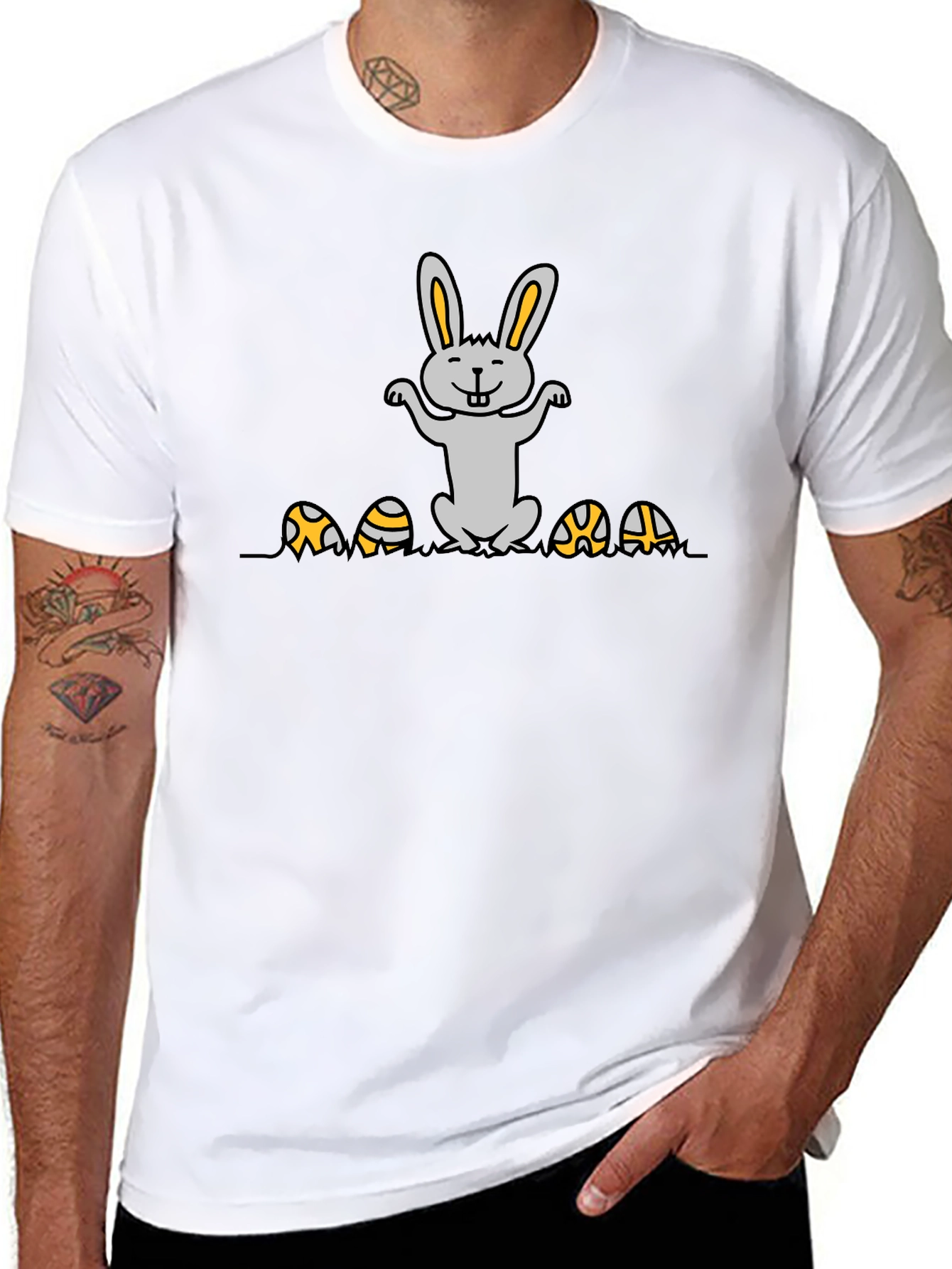 Easter Bunny & Eggs Graphic T-Shirt