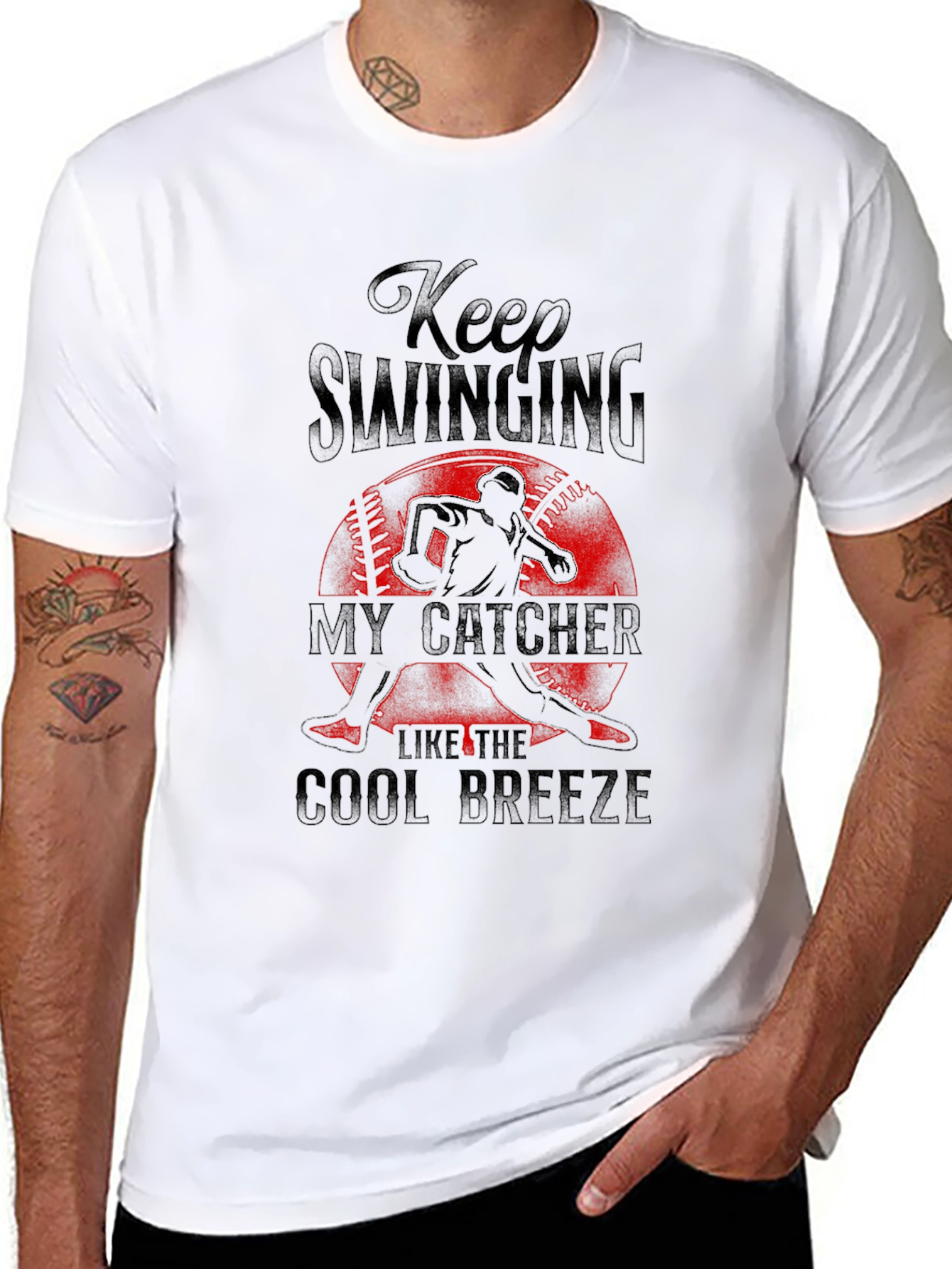Keep Swinging My Catcher Tee