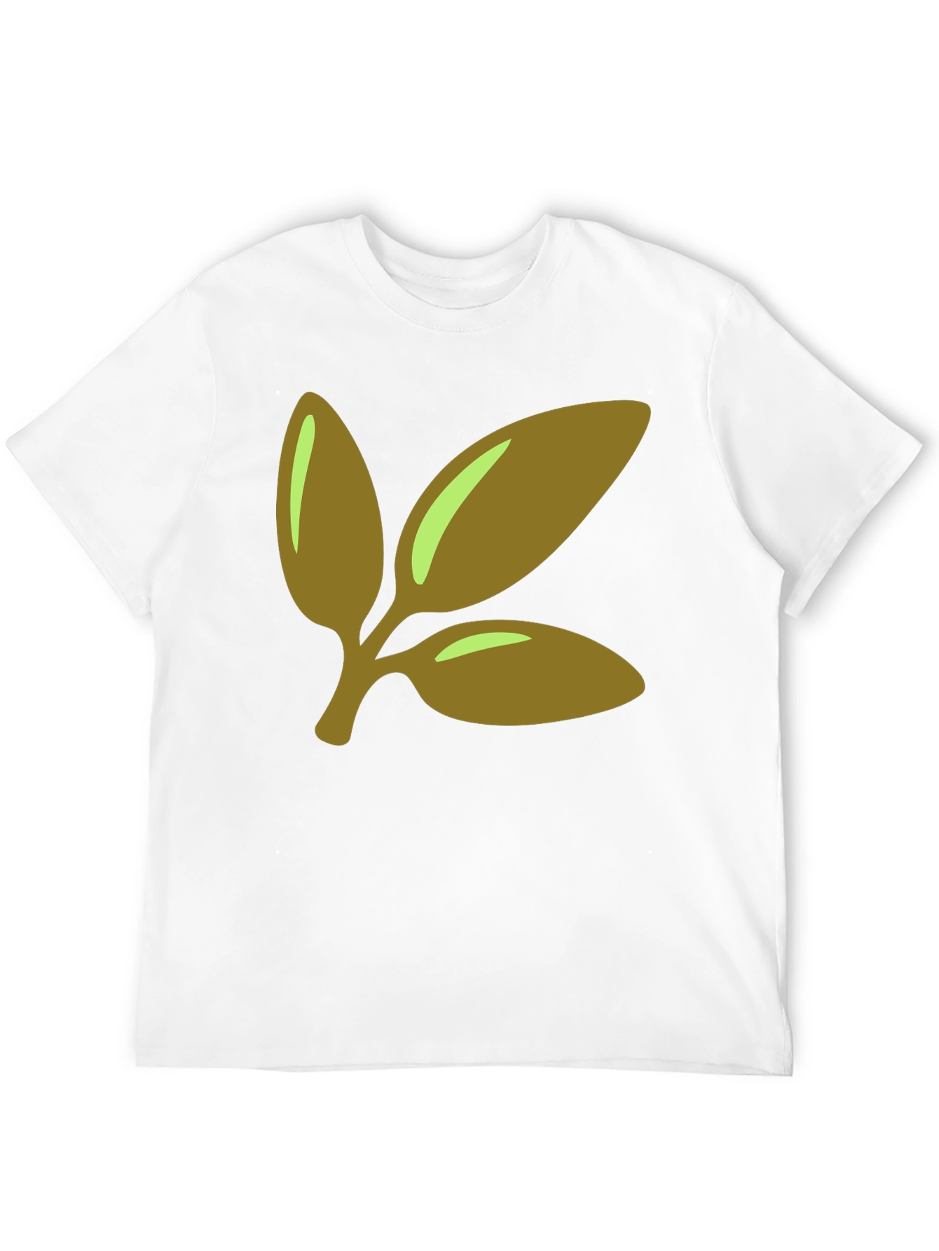 Leaf Branch Graphic Tee - Black Cotton Casual T-Shirt