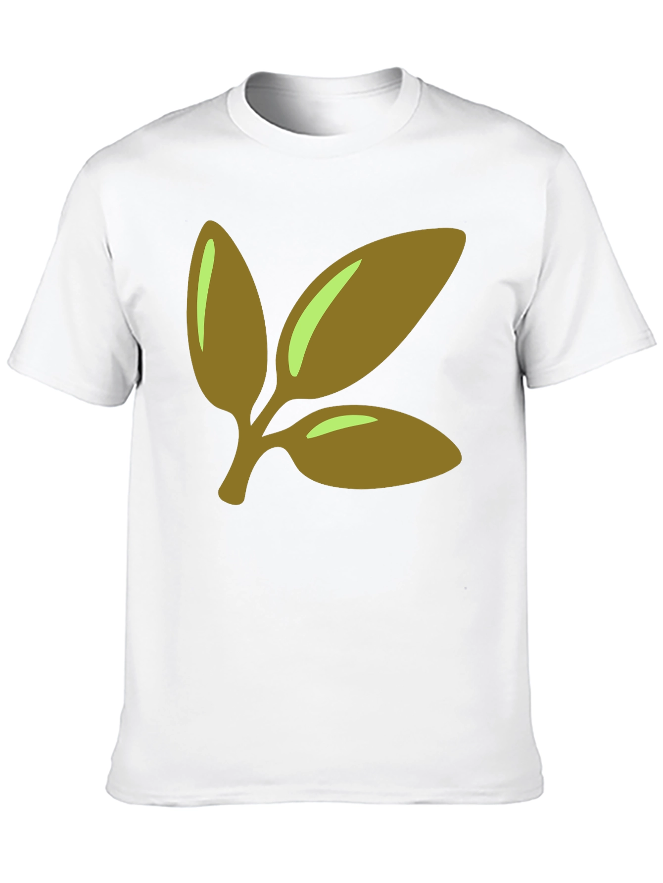 Leaf Branch Graphic Tee - Black Cotton Casual T-Shirt