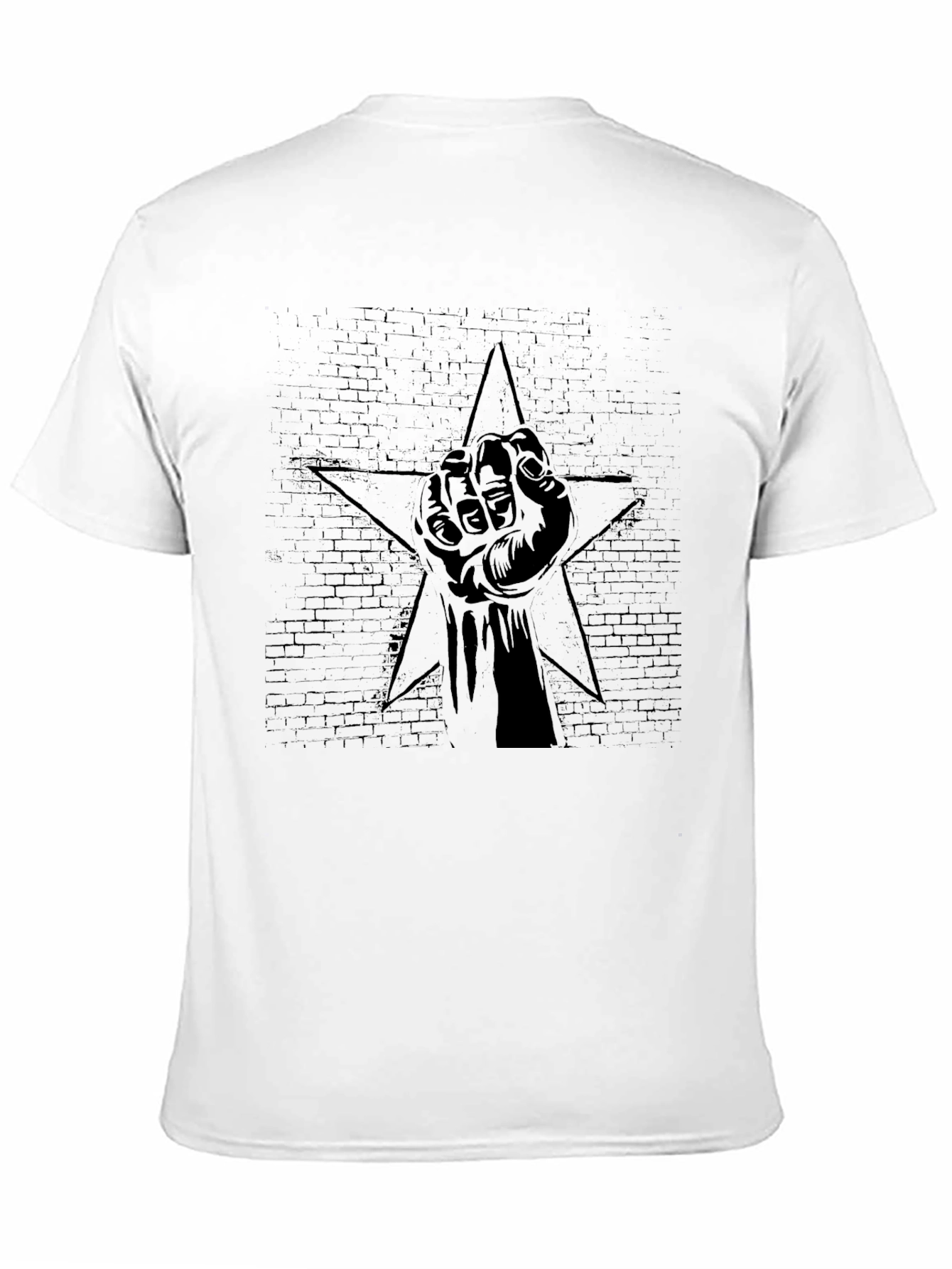 Black Graphic Tee - Raised Fist Star Design