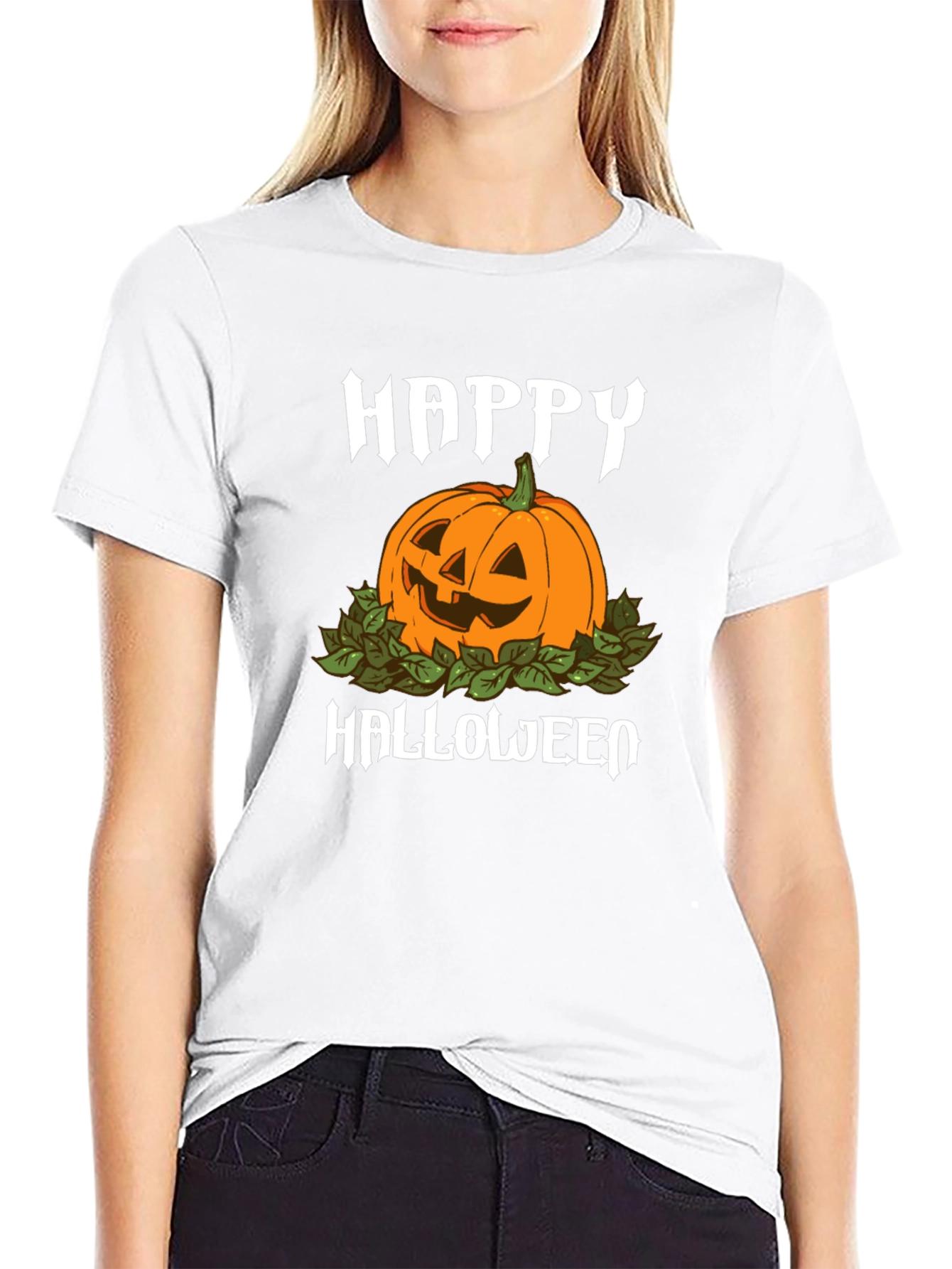 Happy Halloween Pumpkin T-Shirt - Spooky Season Tee