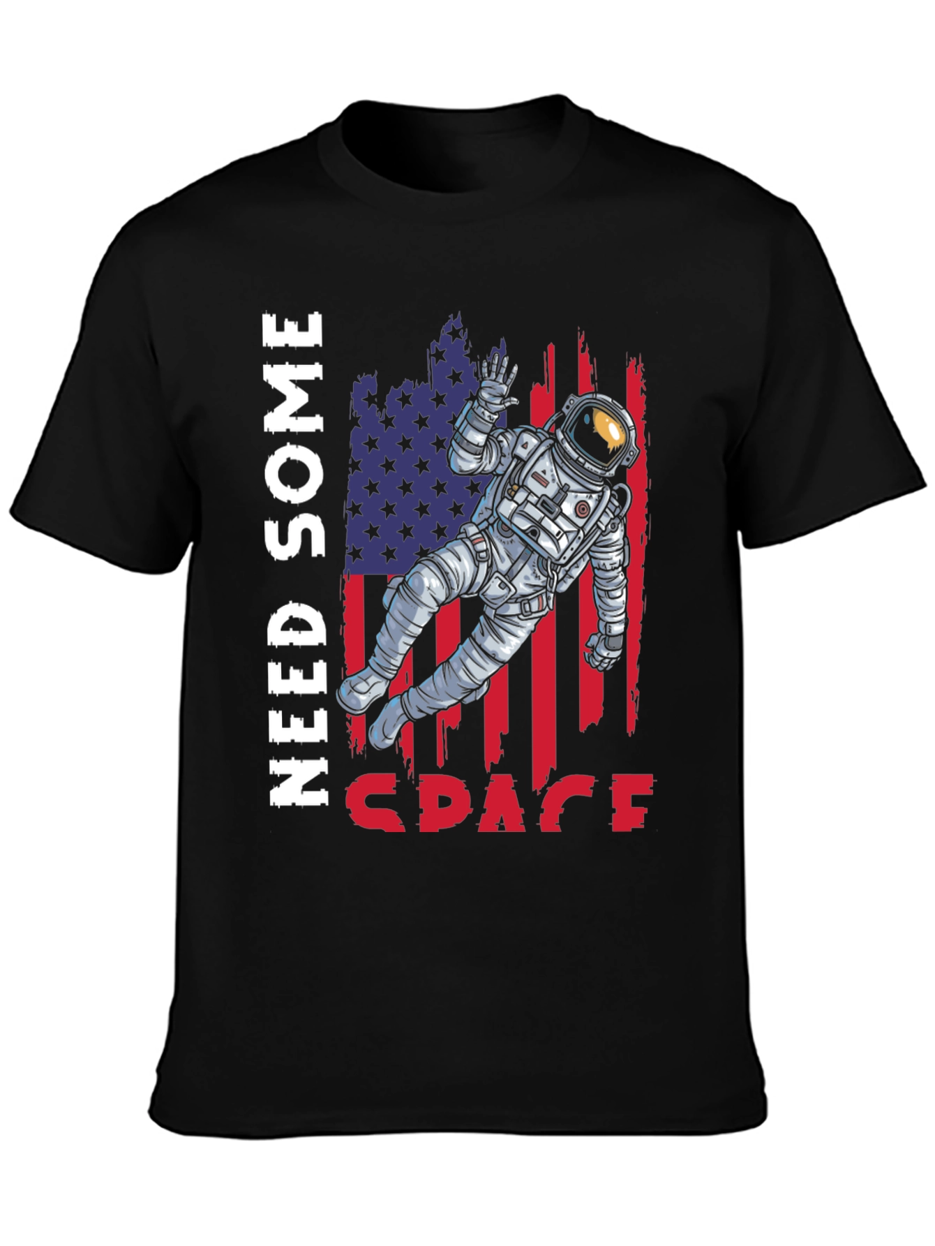 Astronaut USA Flag Graphic T-Shirt