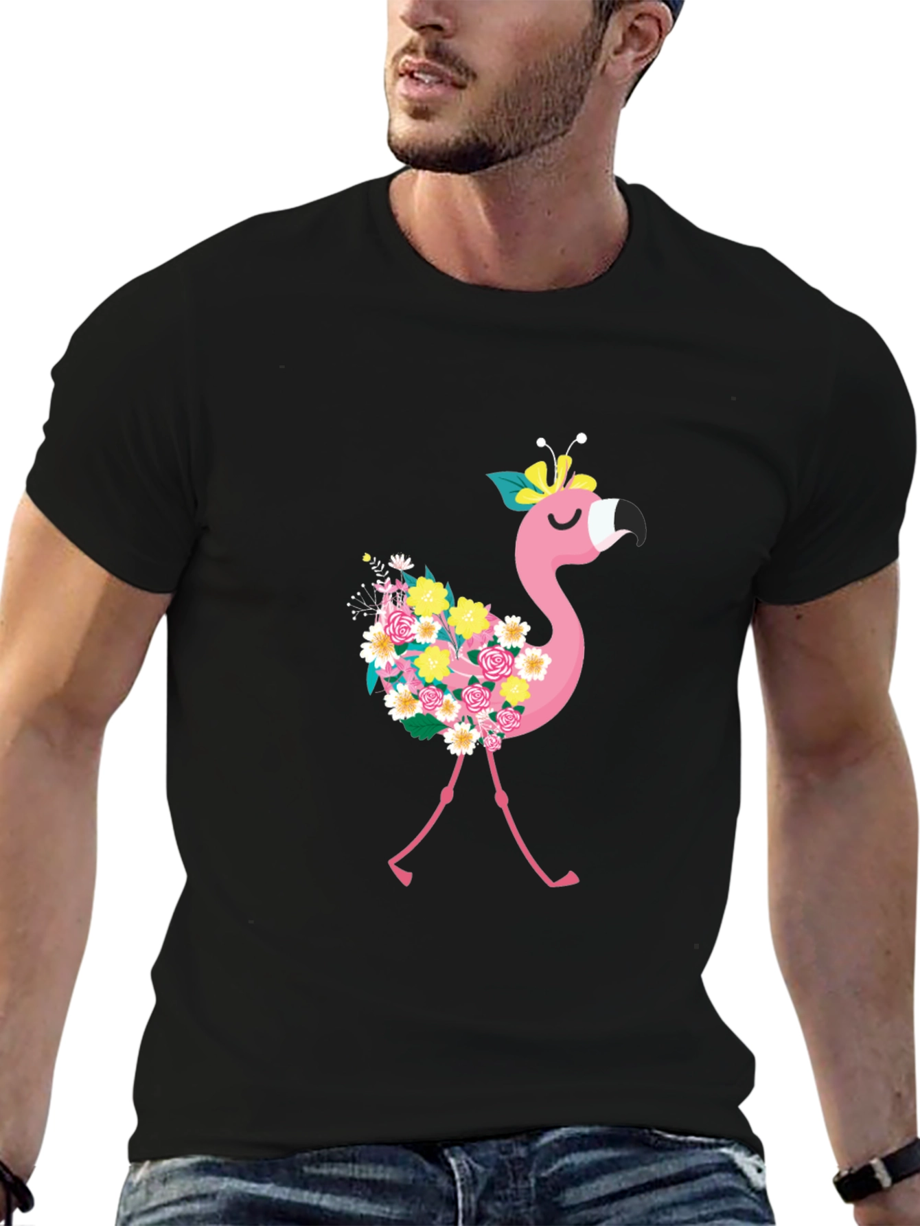 Floral Flamingo Graphic Tee - Fun & Stylish!