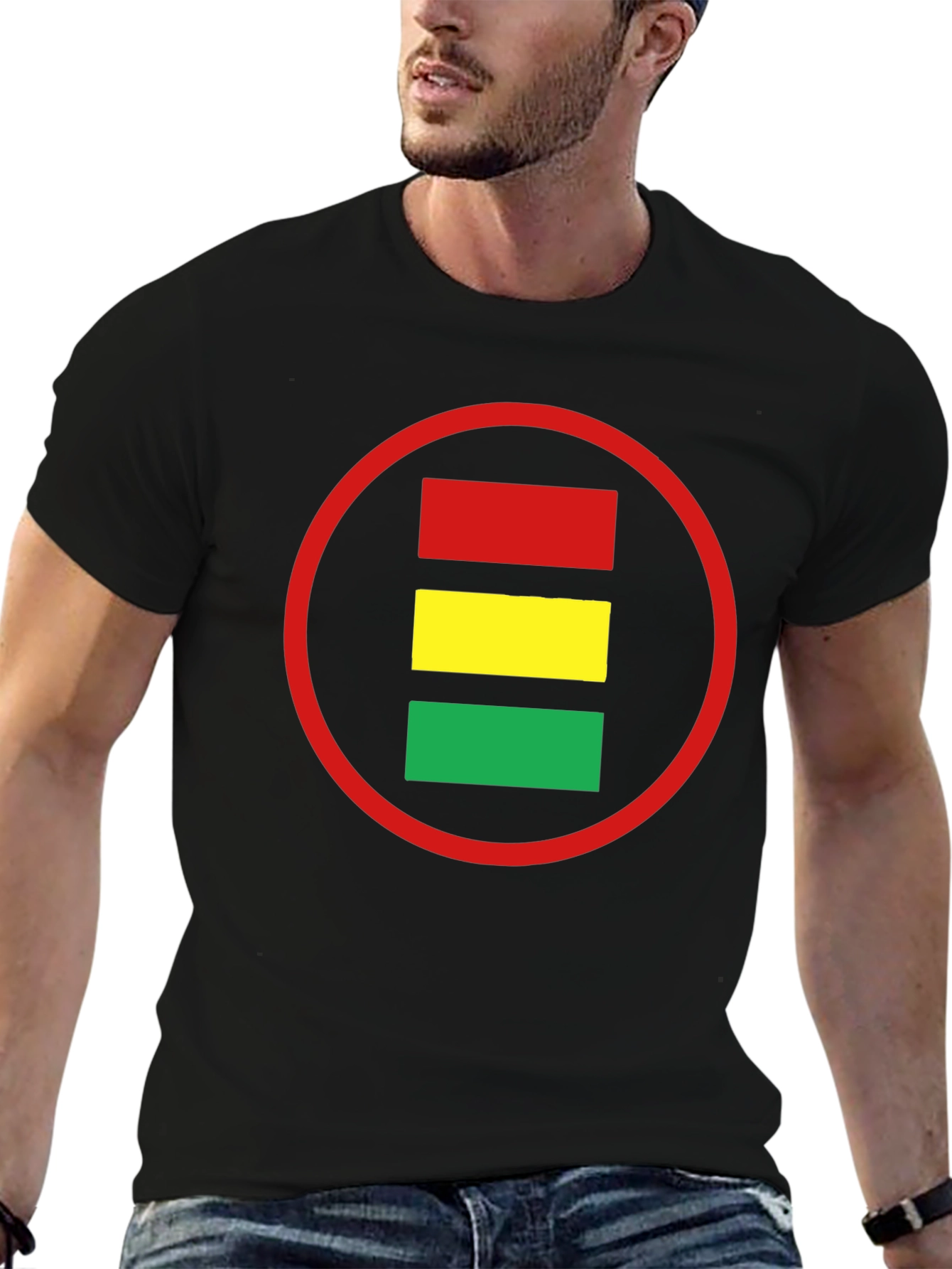 Red Yellow Green Circle Graphic Tee