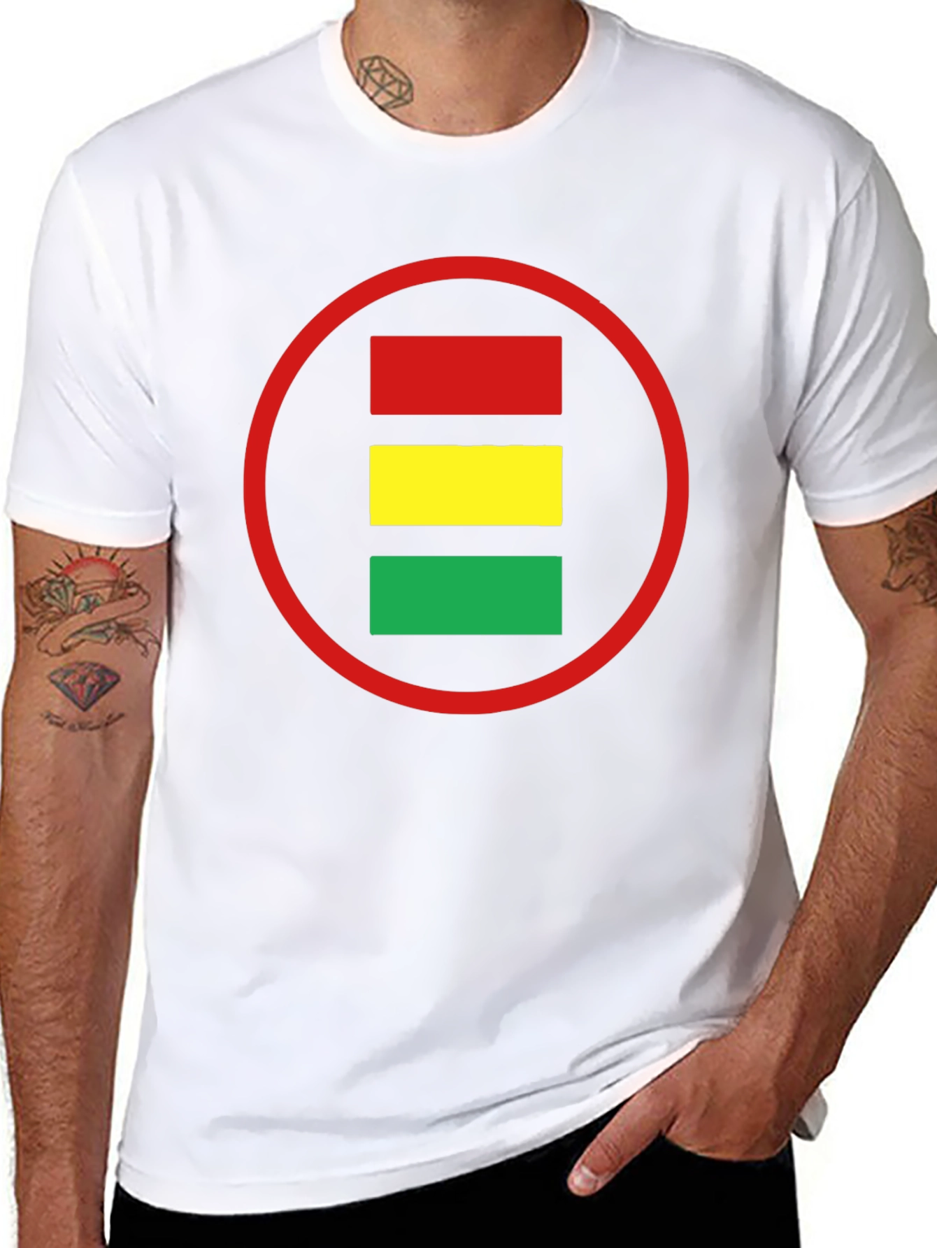 Red Yellow Green Circle Graphic Tee
