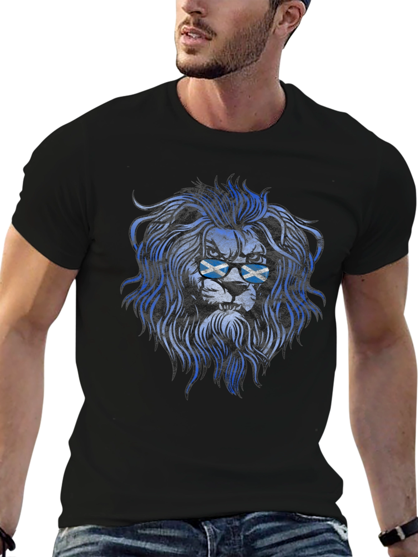 Scottish Lion Graphic T-Shirt - Mens Black Tee