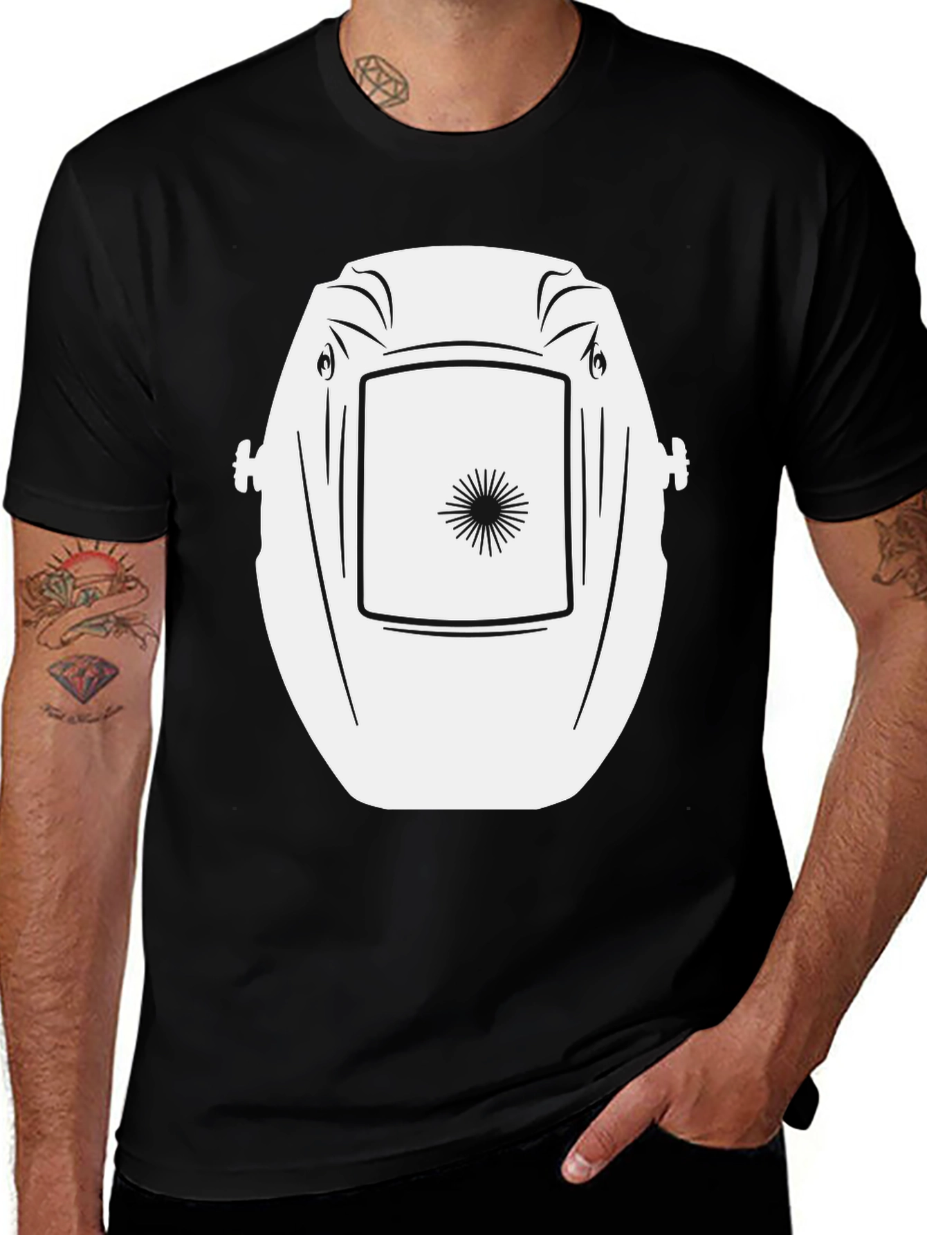 Welders Mask Graphic Tee - Black