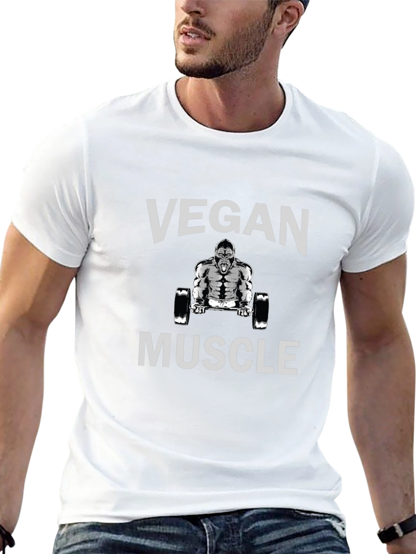 Vegan Muscle Graphic Tee - Black