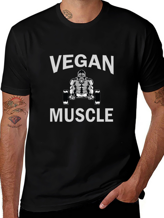 Vegan Muscle Graphic Tee - Black