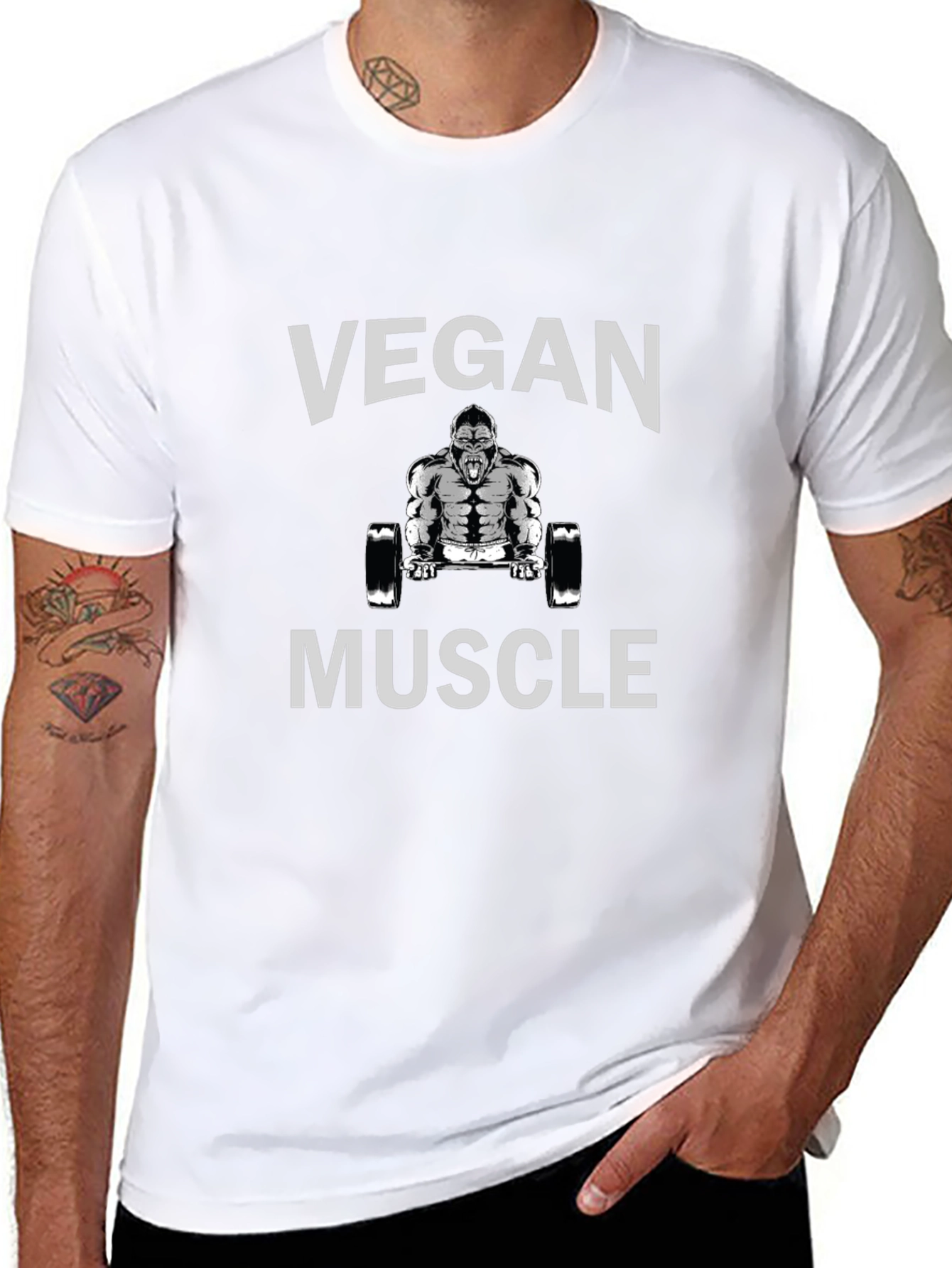 Vegan Muscle Graphic Tee - Black