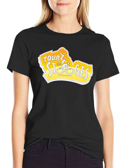 Tour de Stooges Black Cotton T-Shirt