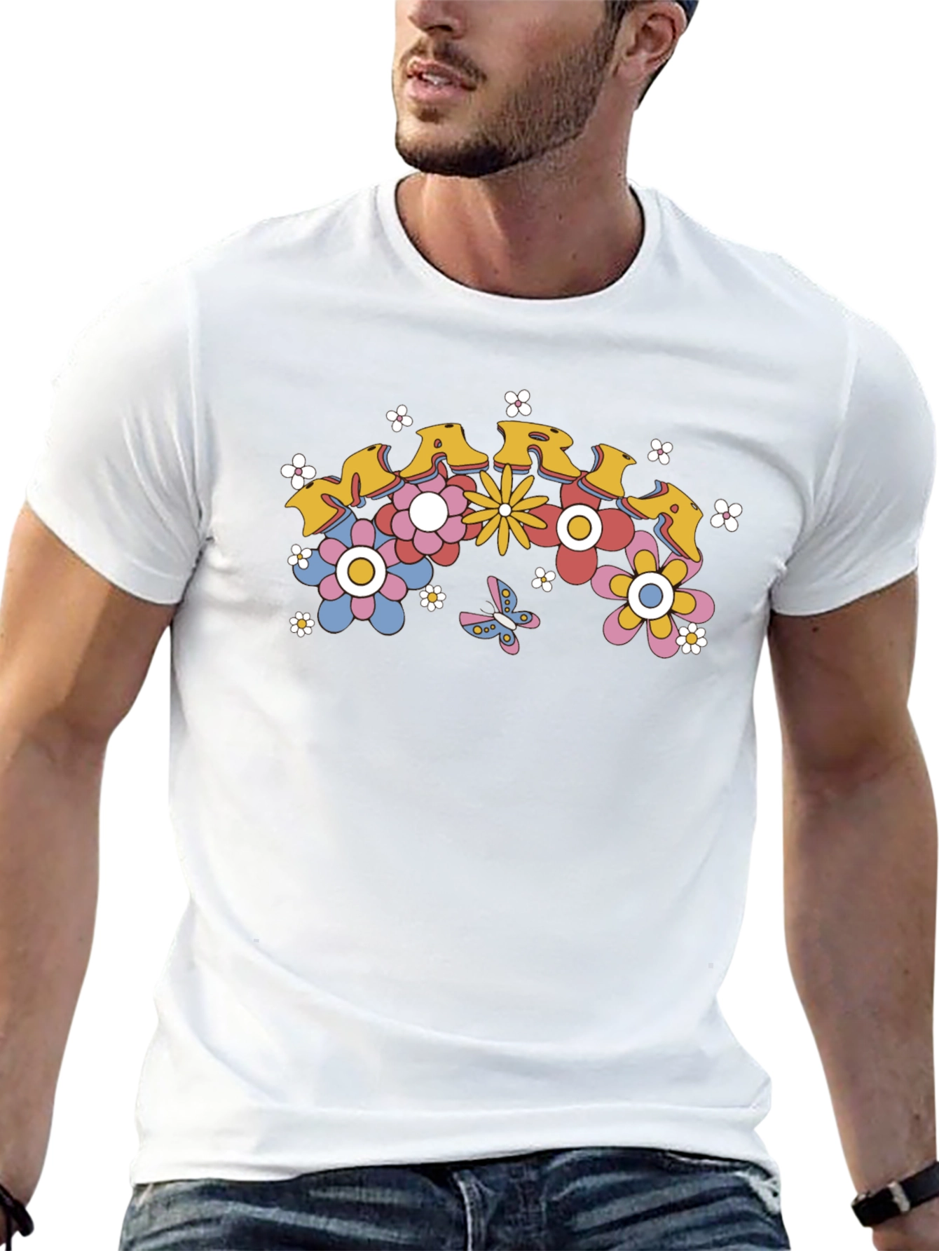 Retro Floral MARI Black Graphic Tee