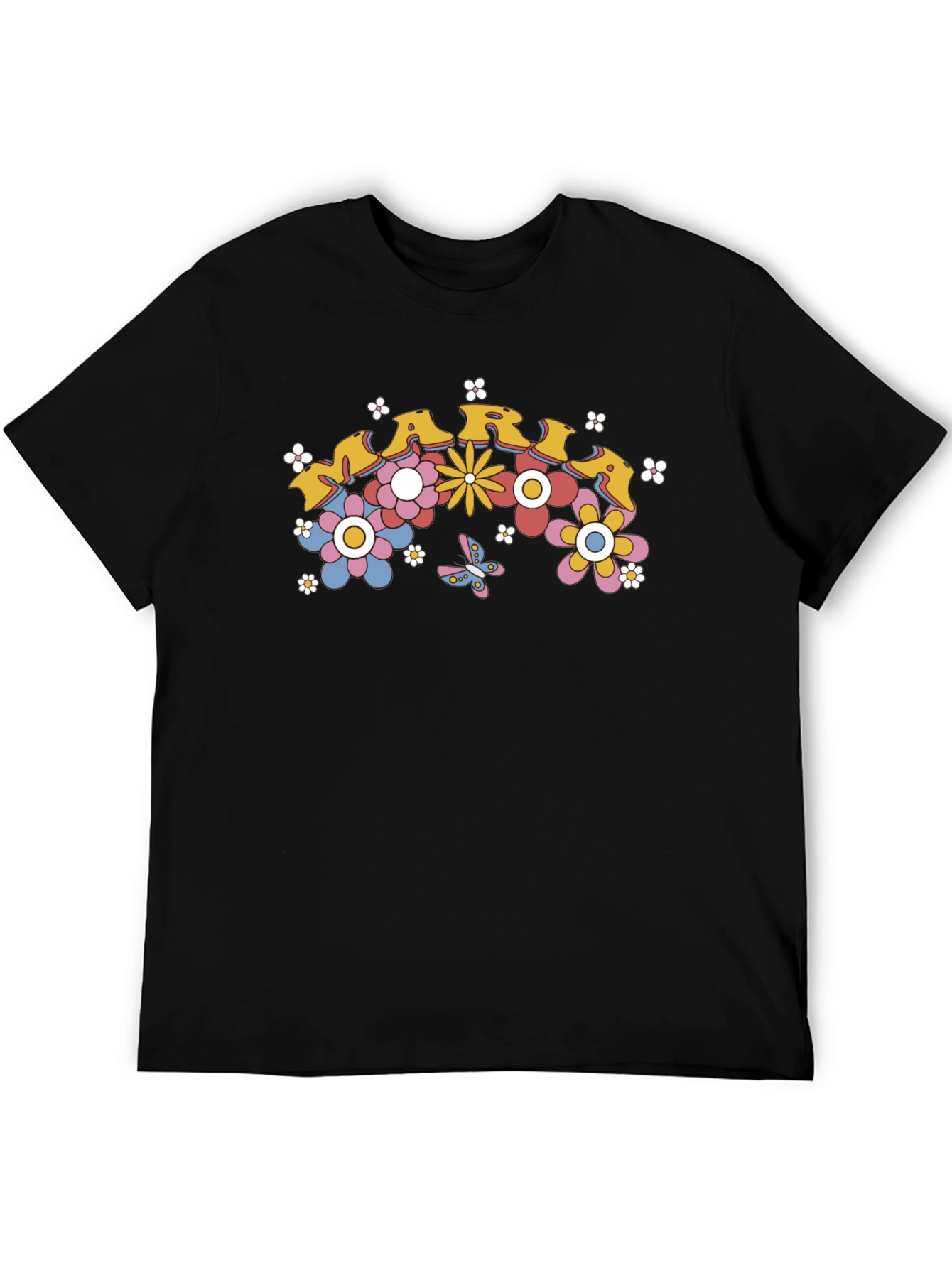 Retro Floral MARI Black Graphic Tee